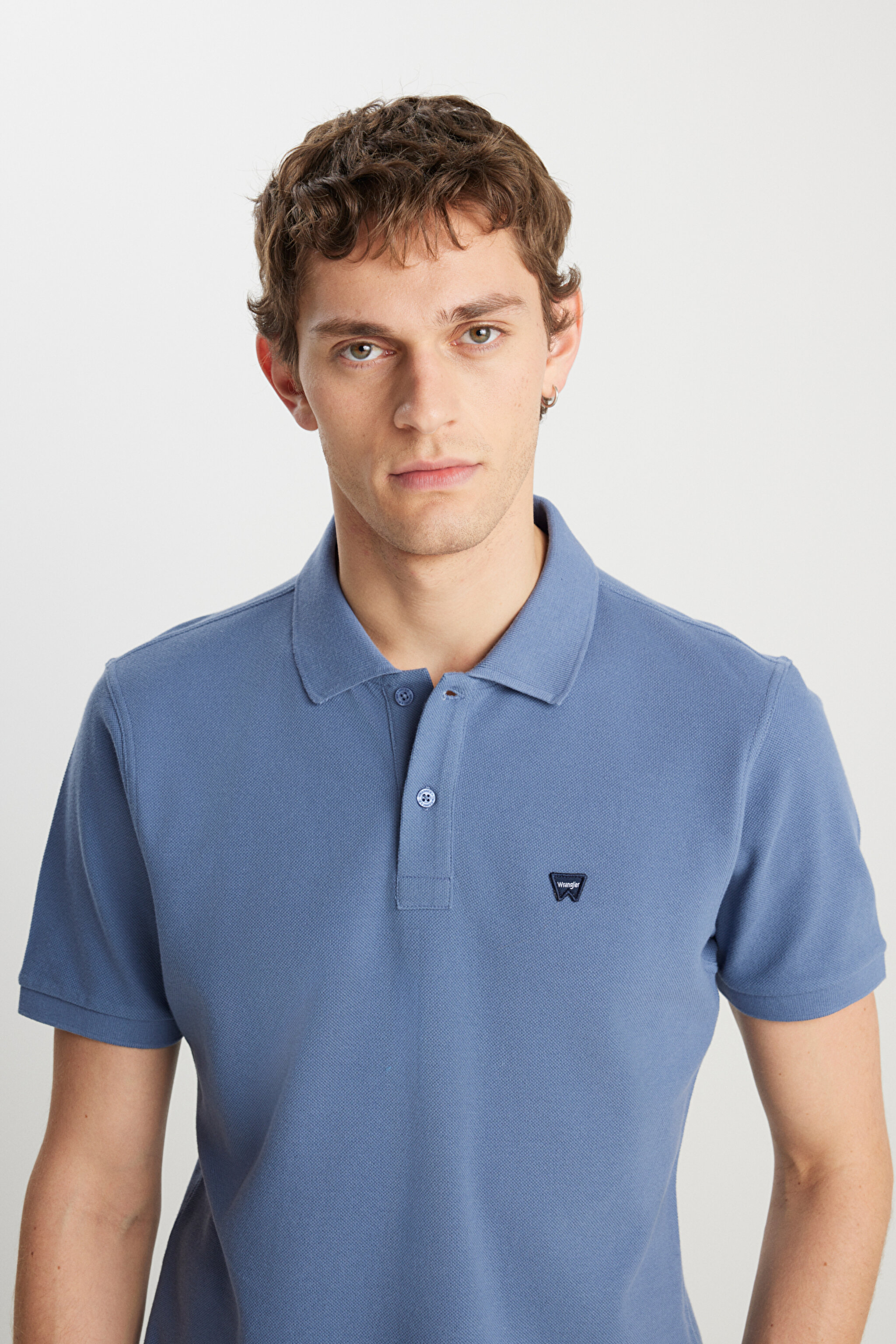 %100 Pamuk Regular Fit Normal Kesim İndigo Polo Yaka Tişört - Vintage Indigo-MW7D5K4XX2TXZ8 (görsel 4)