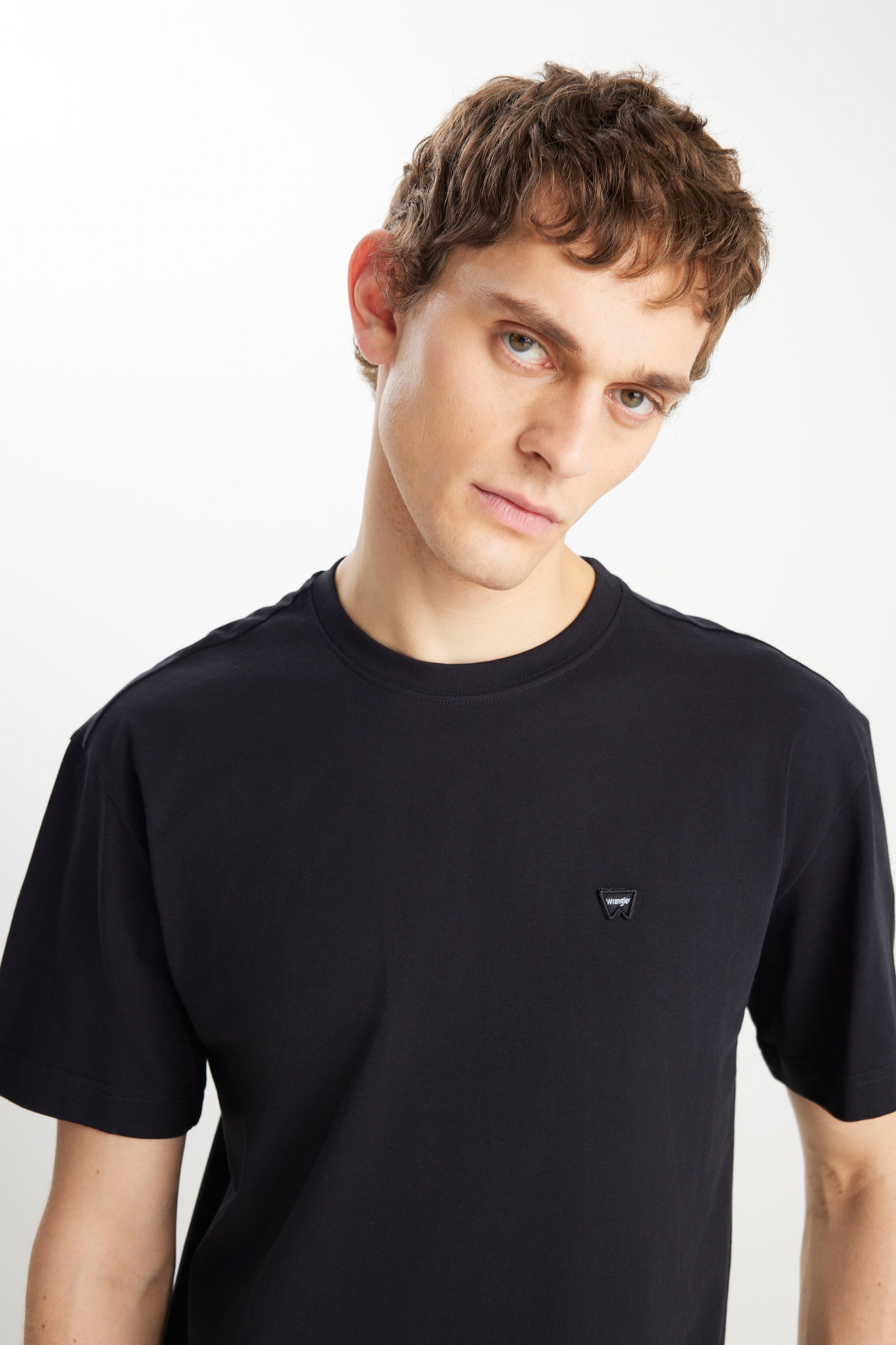 %100 Pamuk Relaxed Fit Normal Kesim Bisiklet Yaka Siyah Tişört - Black-MW7NM203877001 (görsel 4)