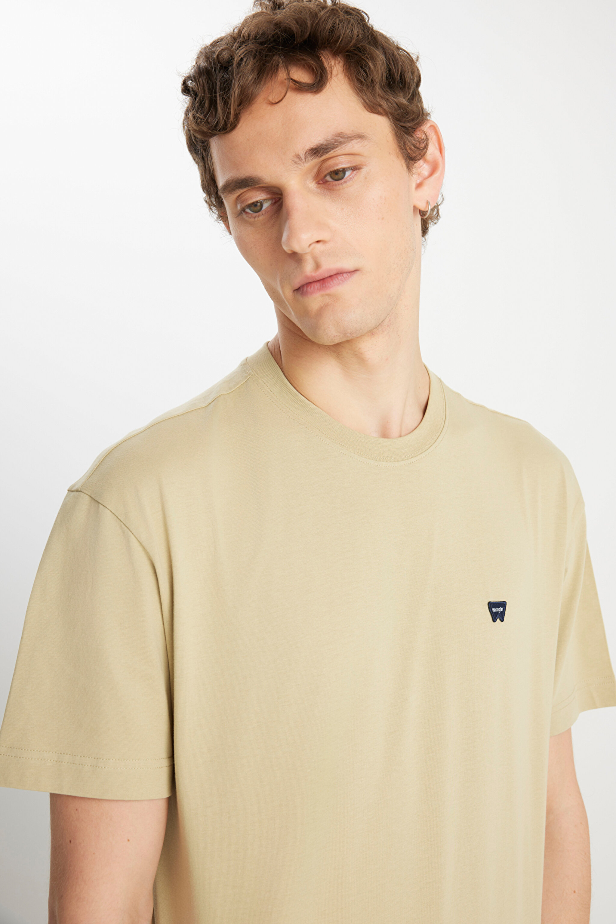 %100 Pamuk Relaxed Fit Geniş Kesim Minimal Logo Yeşil Tişört - SeaFoamGreen-MW7NM203877303 (görsel 4)