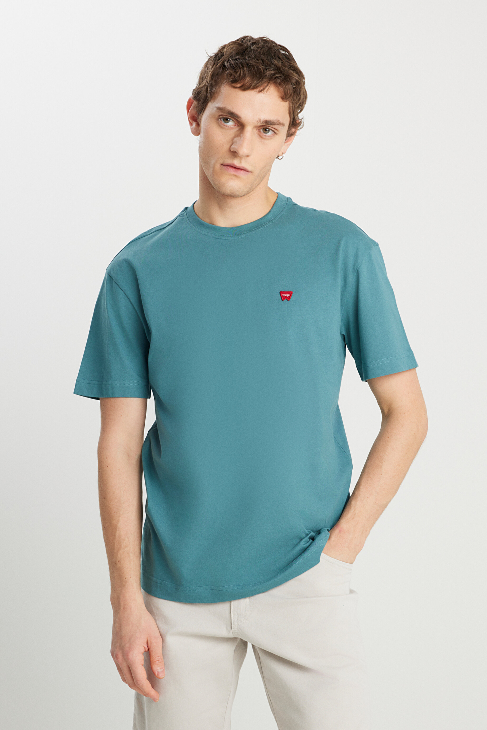 %100 Pamuk Relaxed Fit Geniş Kesim Minimal Logo Lacivert Tişört - Hydro-MW7NM203877W25 (görsel 2)