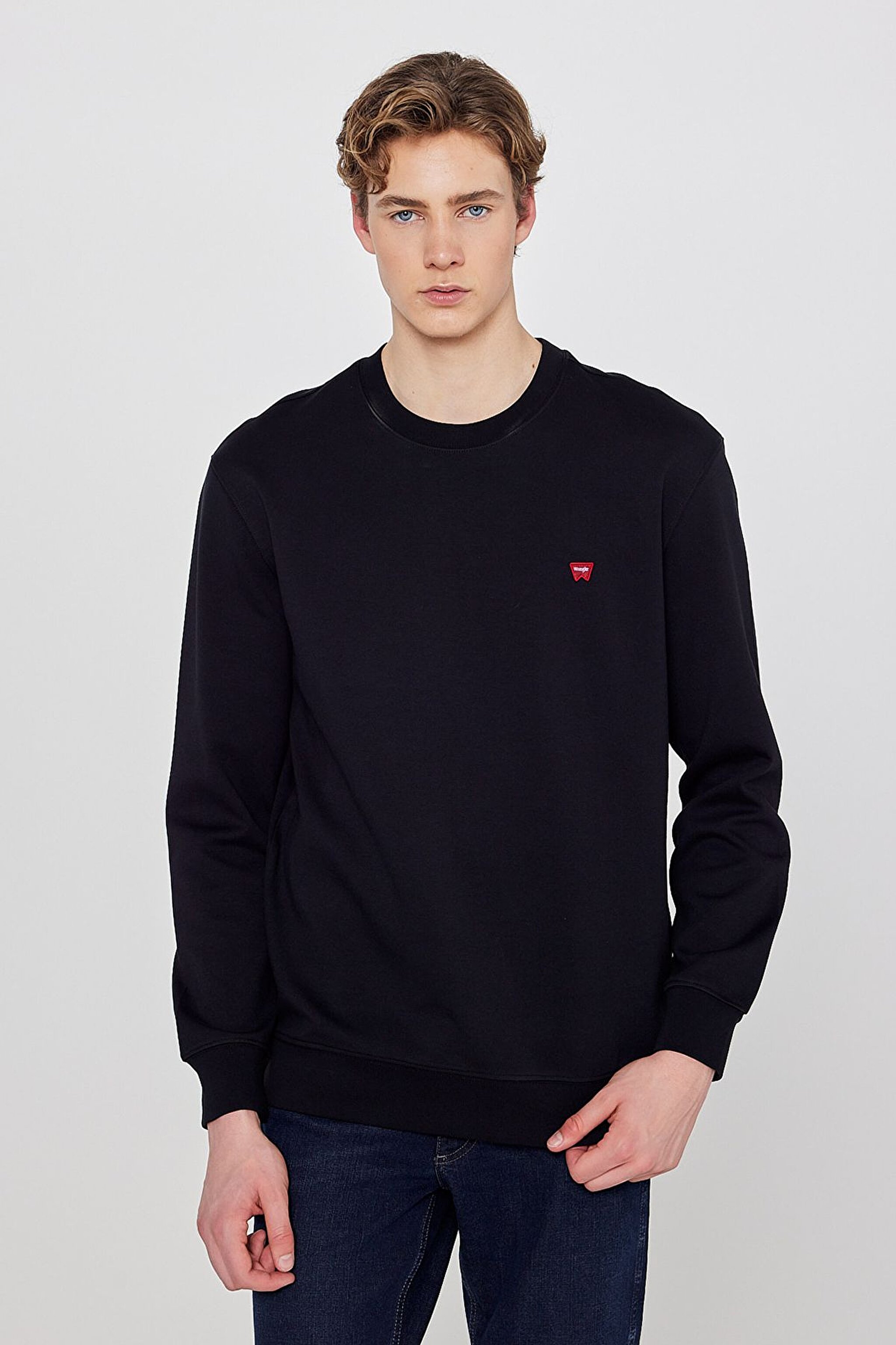 Pamuklu Regular Fit Normal Kesim Bisiklet Yaka Logo Detaylı Sweatshirt - Black-TW2520255001