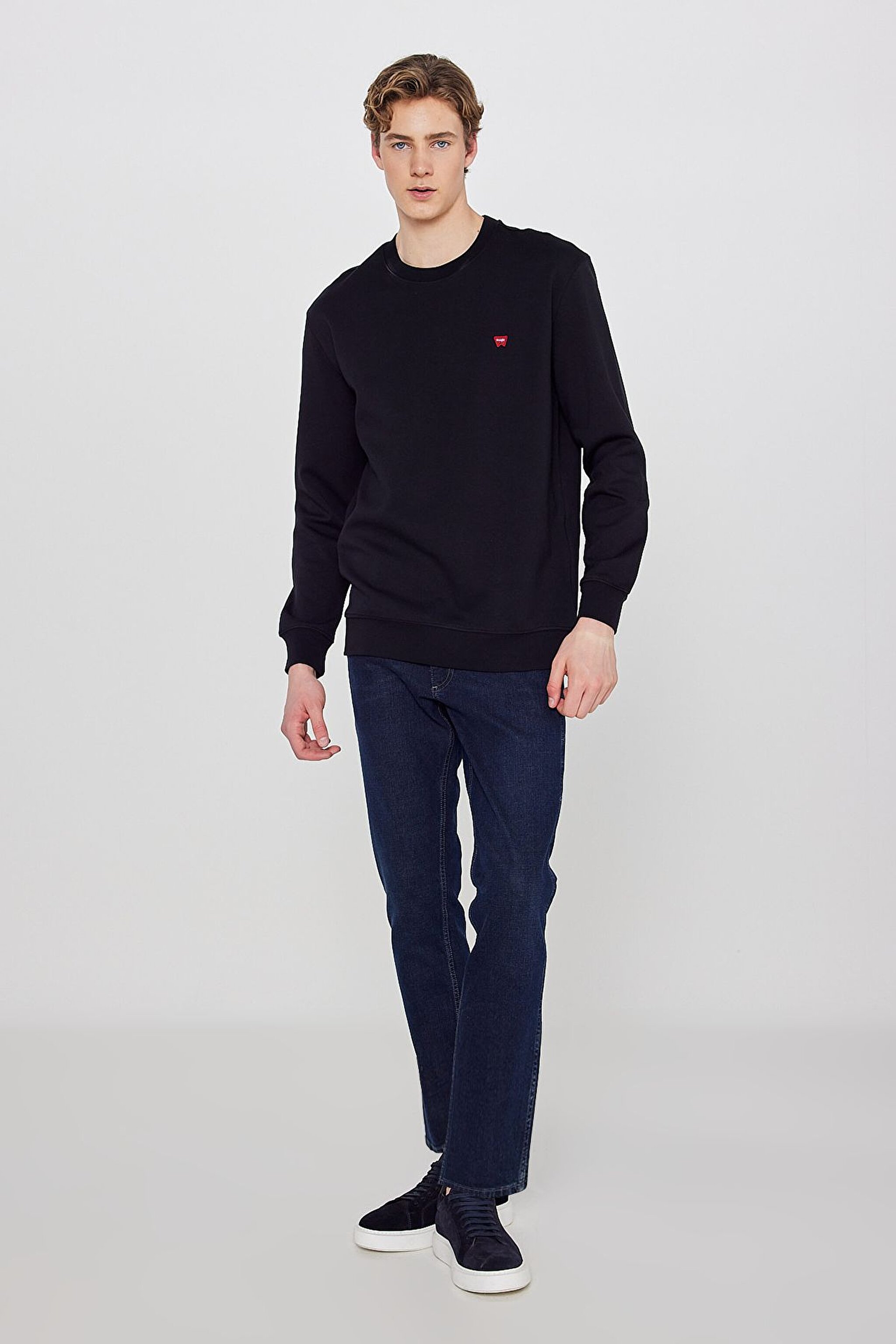 Pamuklu Regular Fit Normal Kesim Bisiklet Yaka Logo Detaylı Sweatshirt - Black-TW2520255001 (görsel 3)