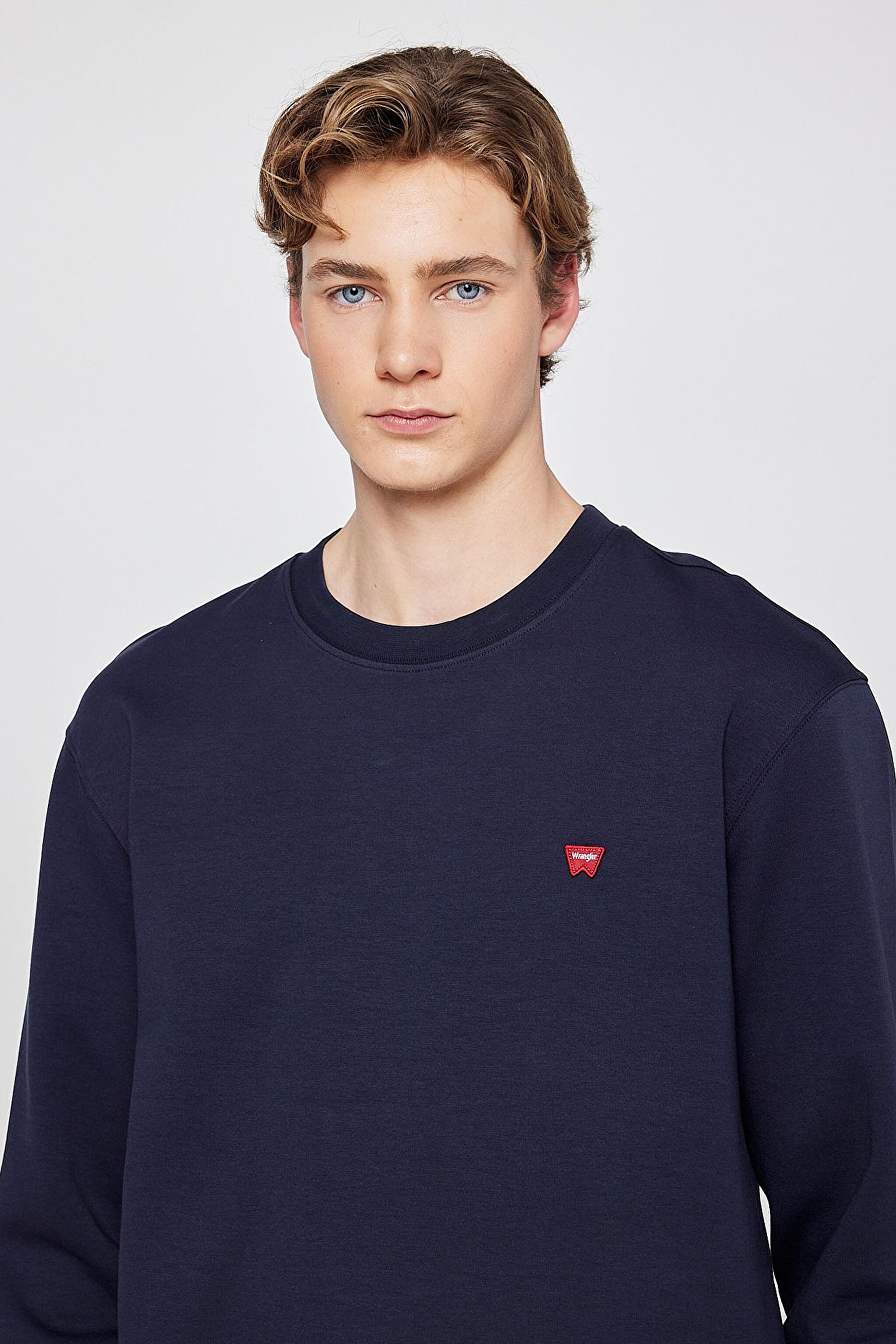 Pamuklu Regular Fit Normal Kesim Bisiklet Yaka Logo Detaylı Sweatshirt - Navy-TW2520255410 (görsel 4)