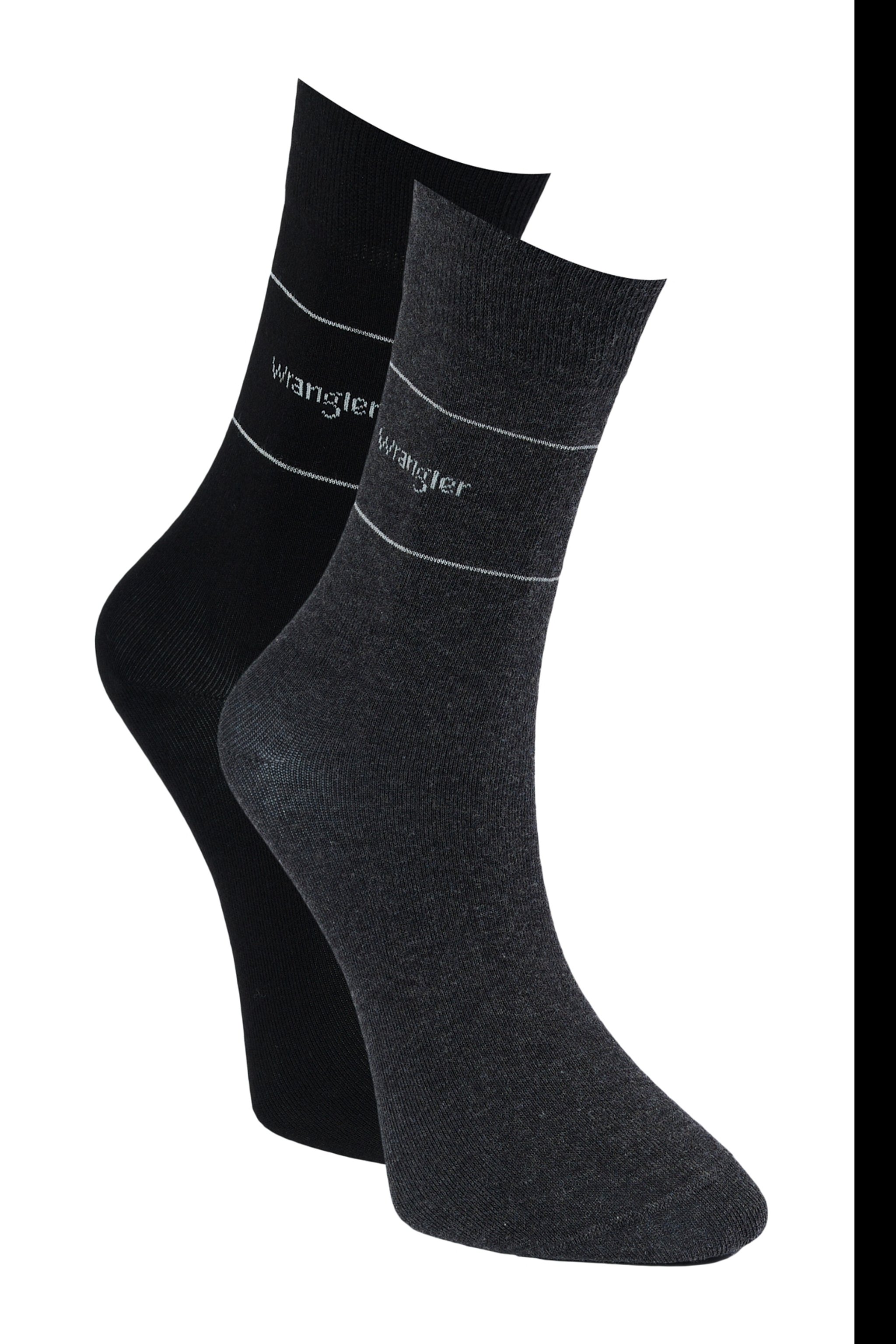Yüksek Kesim Siyah Gri Melanj Esnek 2'li Çorap Paketi - Dark Grey Melee-W0P511X06