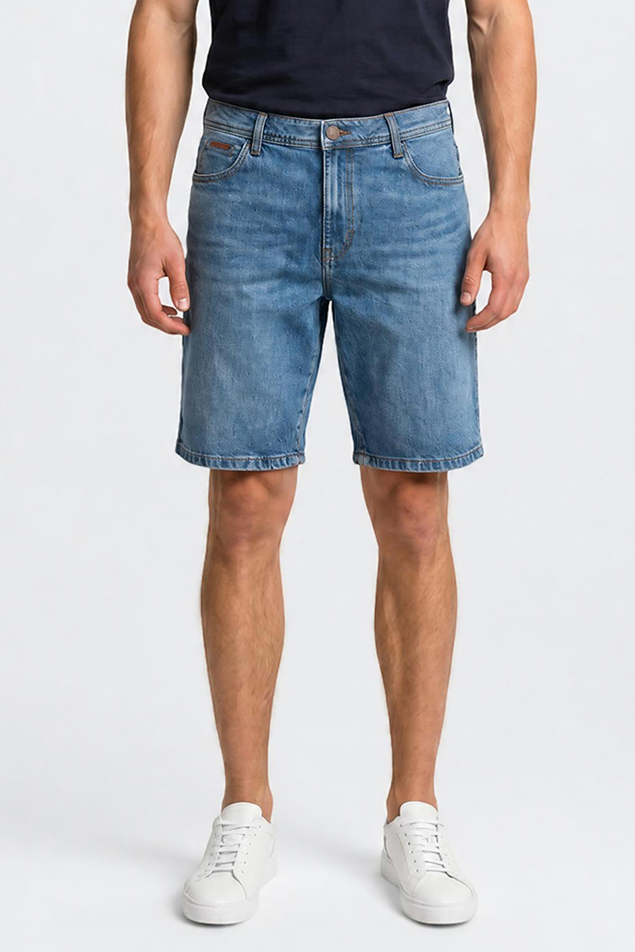 Texas Pamuklu Regular Fit Normal Kesim Cepli Esnek Jean Kot Denim Şort - Mid Indigo-W11C00003381 (görsel 2)