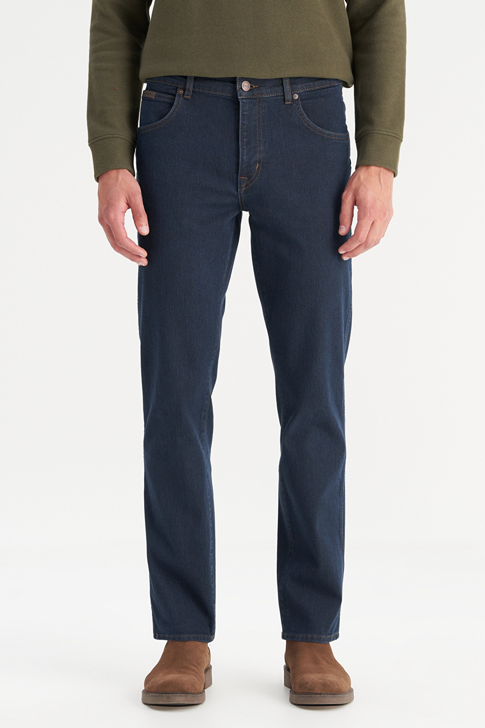 Texas Straight Fit Düz Kesim Normal Bel Pamuklu Esnek Siyah Denim Pantolon - Black-W12100020001 (görsel 2)