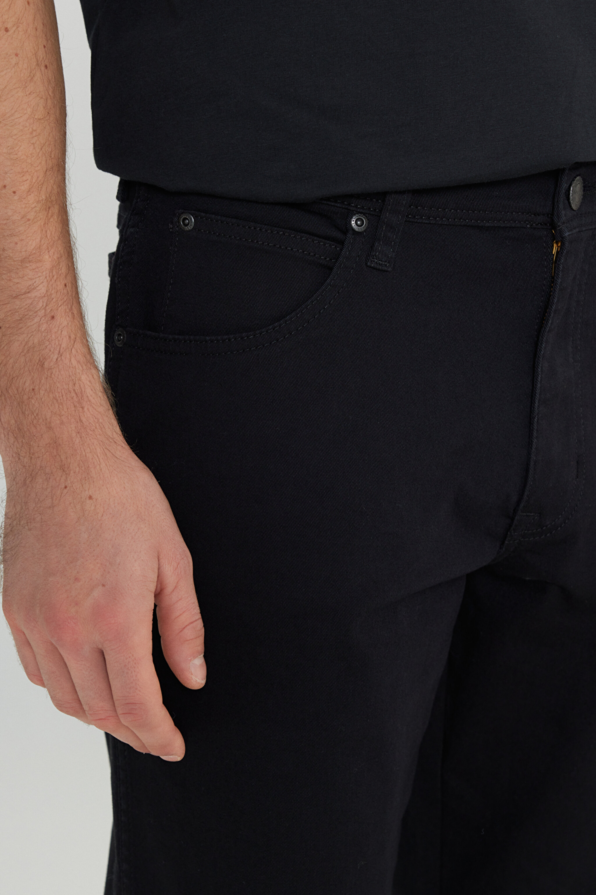 Regular Fit Normal Kesim Normal Bel Siyah Esnek Pantolon - Black-W121053100 (görsel 5)