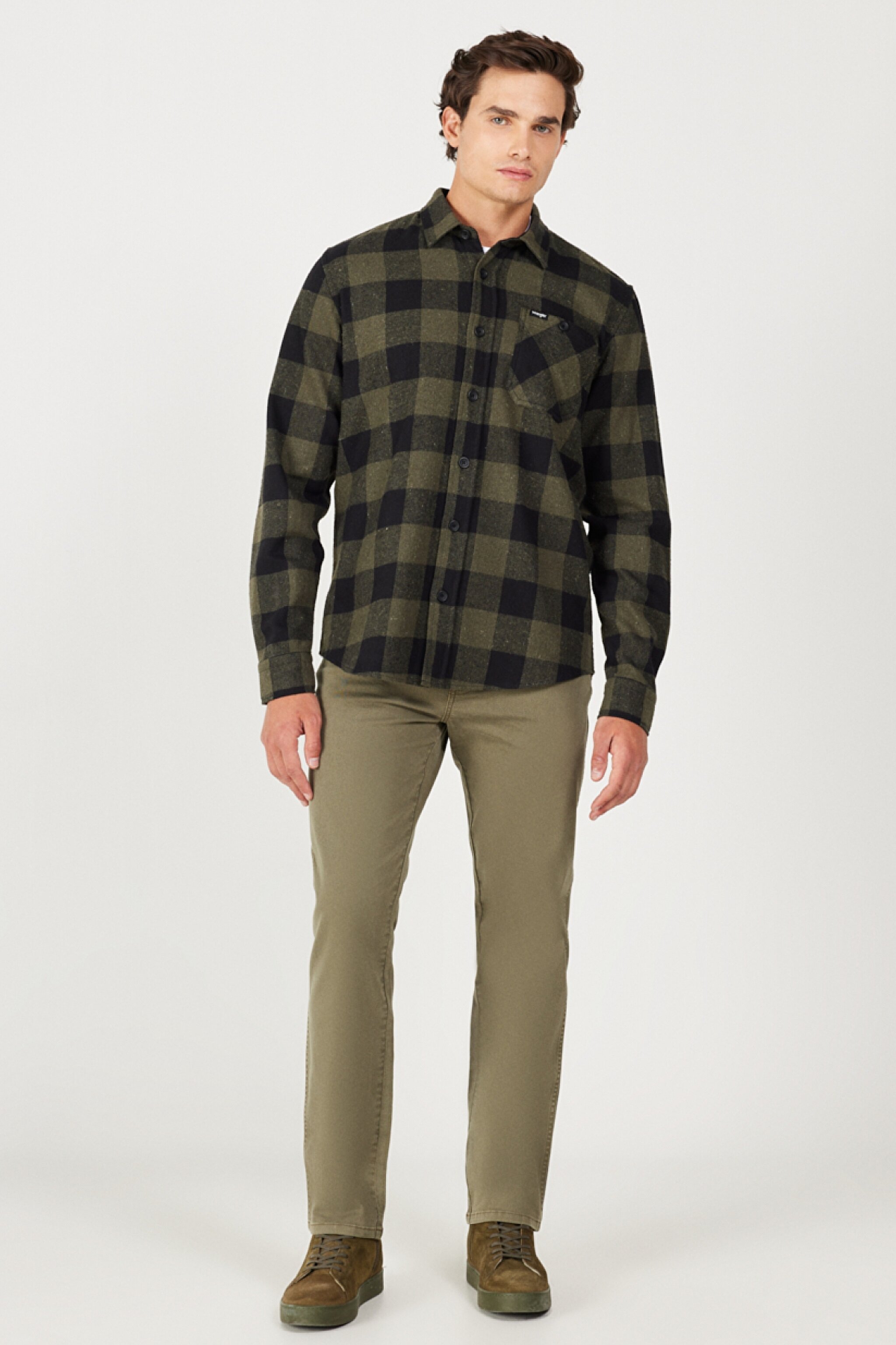 Regular Fit Normal Kesim Normal Bel Haki Esnek Pantolon - Militare Green-W121053G40 (görsel 5)