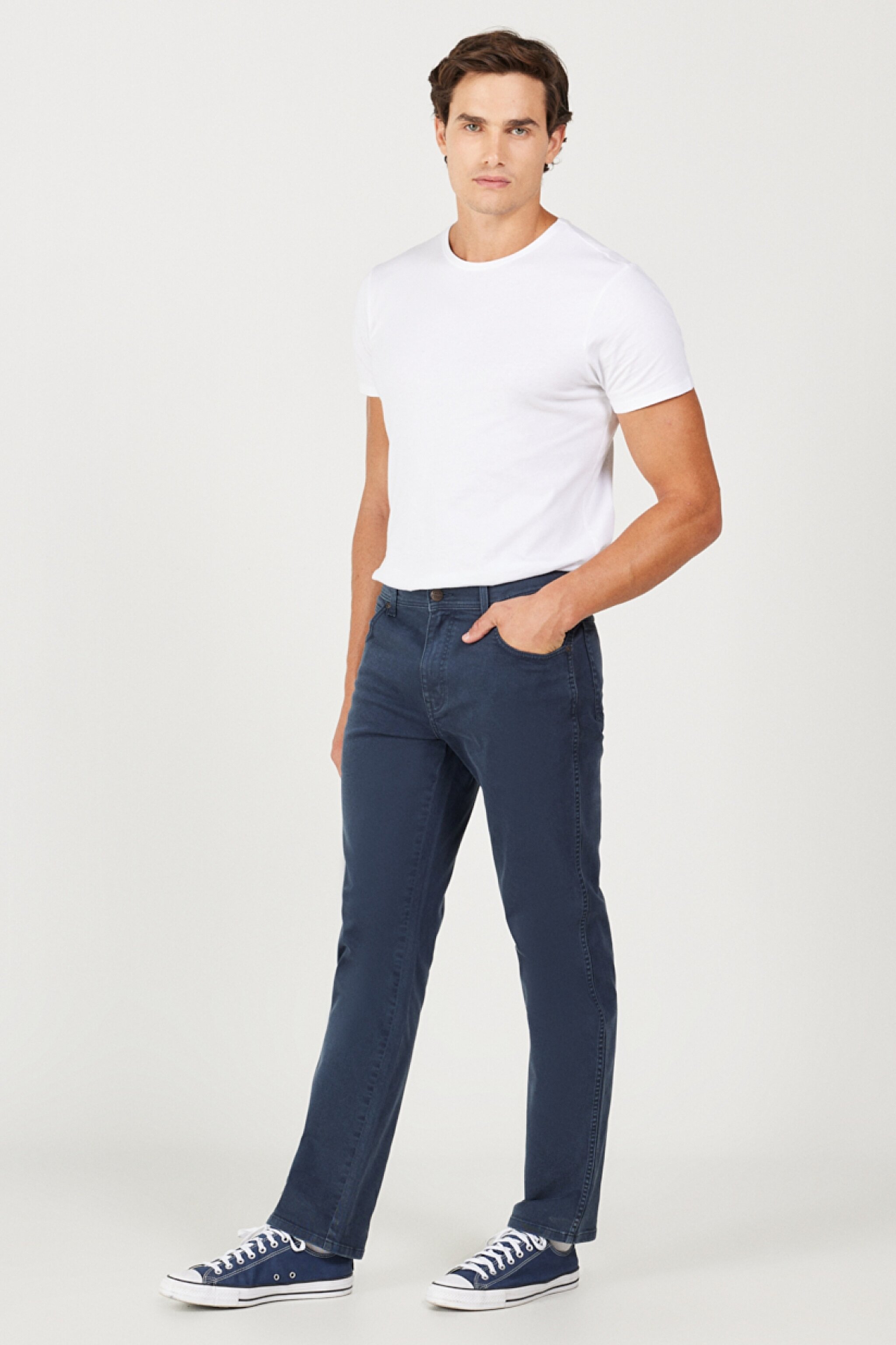Regular Fit Normal Kesim Normal Bel Lacivert Esnek Pantolon - Dark Navy-W121053XAE (görsel 3)
