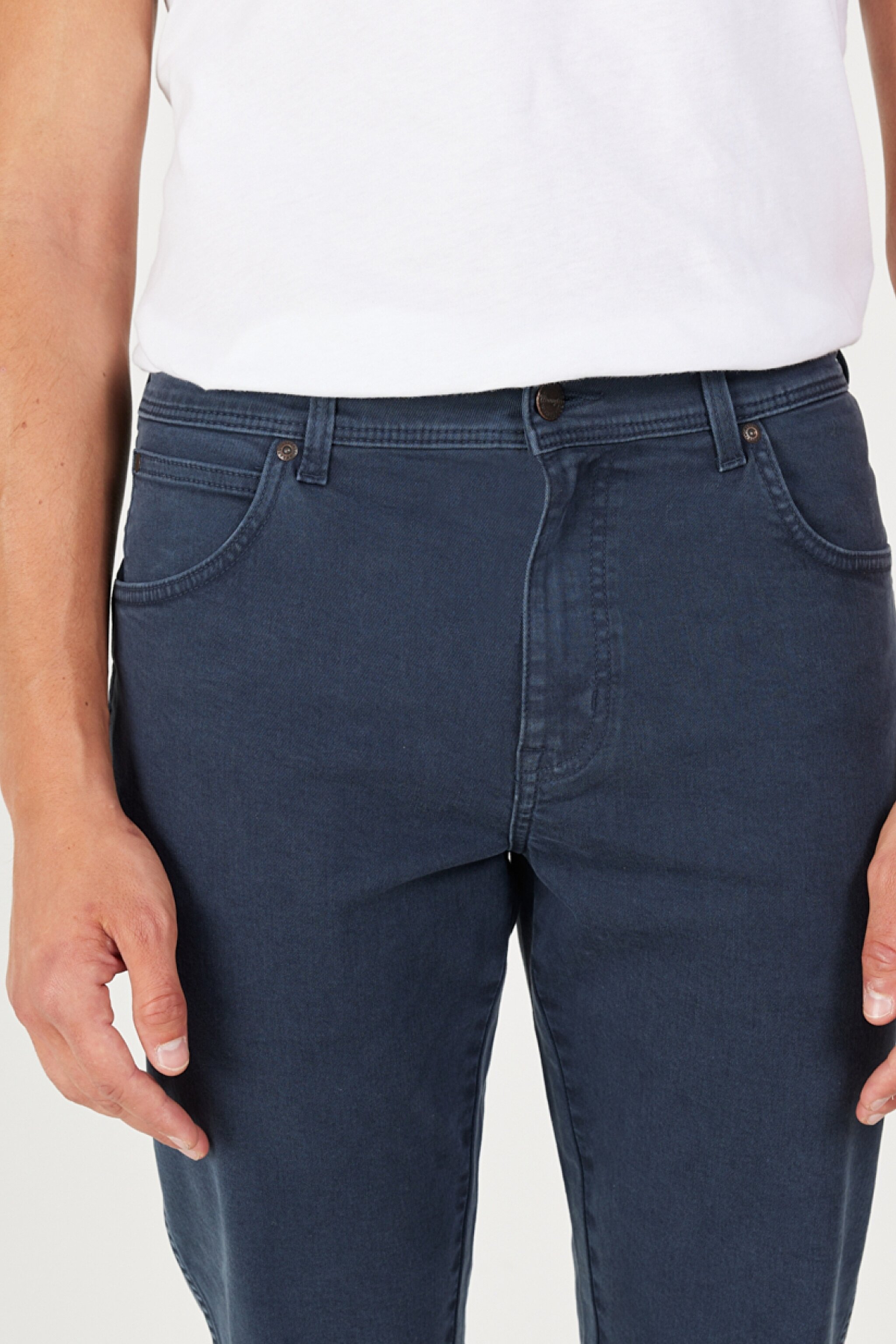 Regular Fit Normal Kesim Normal Bel Lacivert Esnek Pantolon - Dark Navy-W121053XAE (görsel 5)