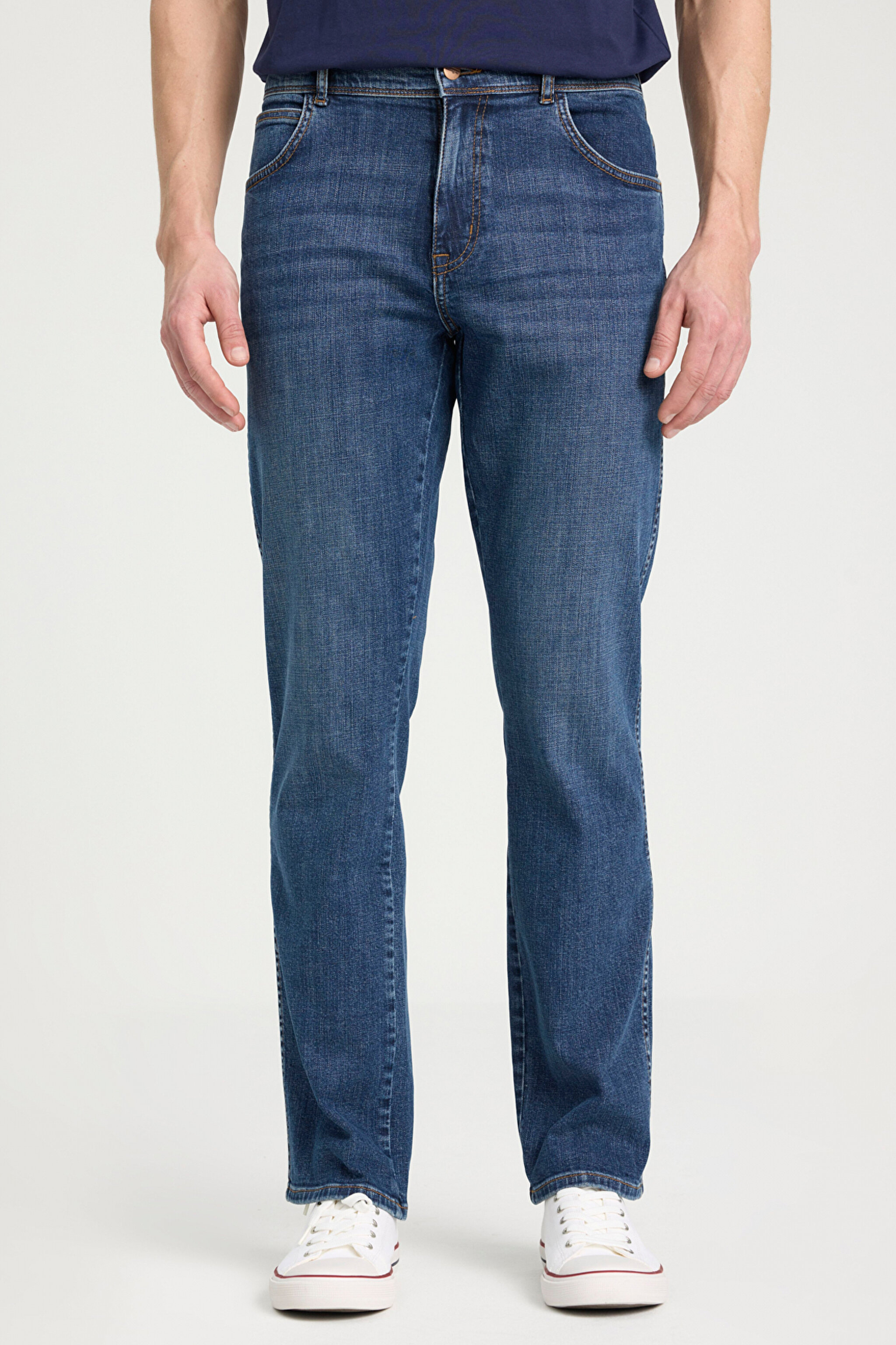 Regular Fit Normal Kesim Normal Bel Düz Paça Lacivert Texas Jean Kot Pantolon - Stone-W12106758 (görsel 4)