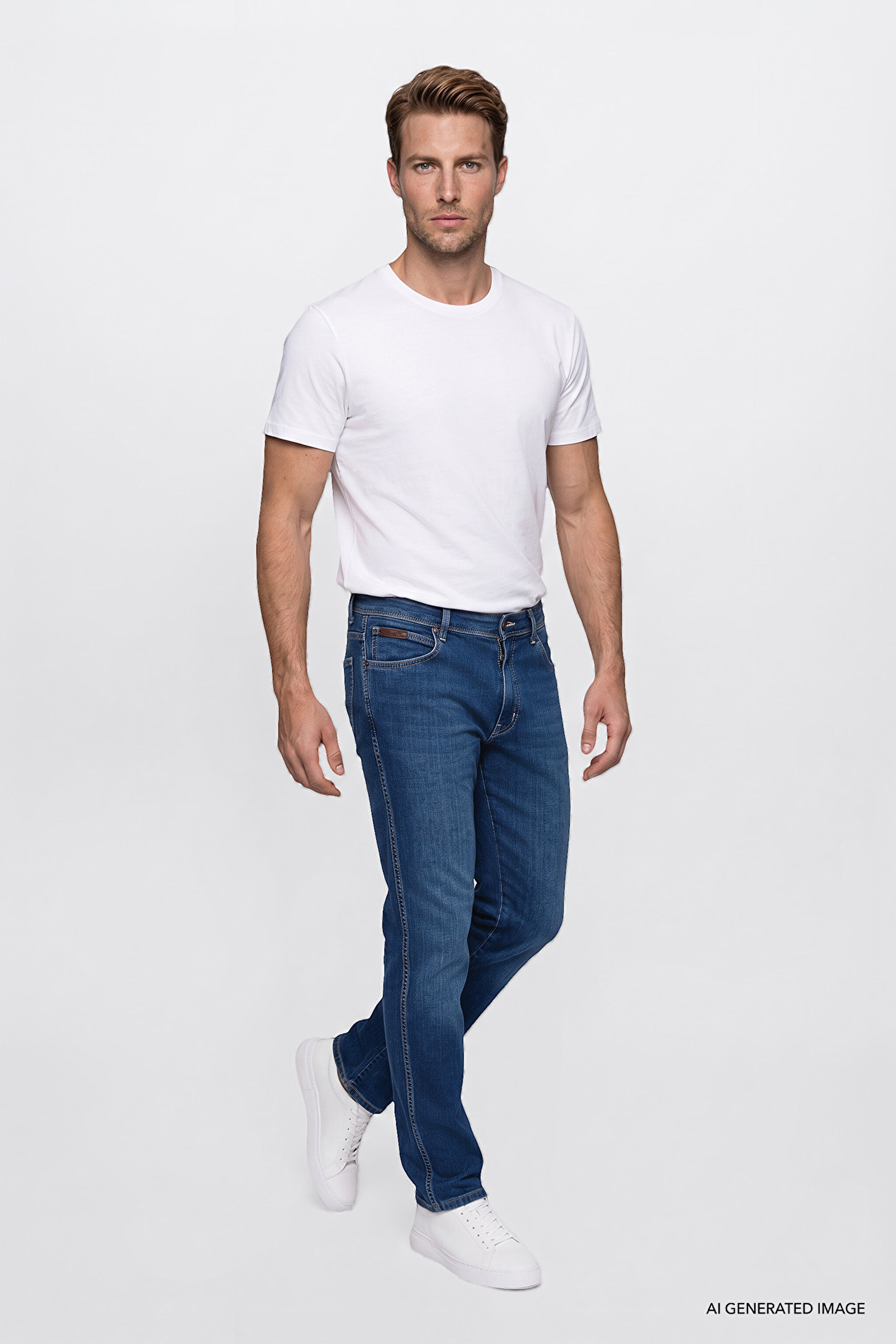 Texas Pamuklu Straight Fit Cepli Esnek Jean Kot Denim Pantolon - MidBlue-W121260156XT (görsel 2)
