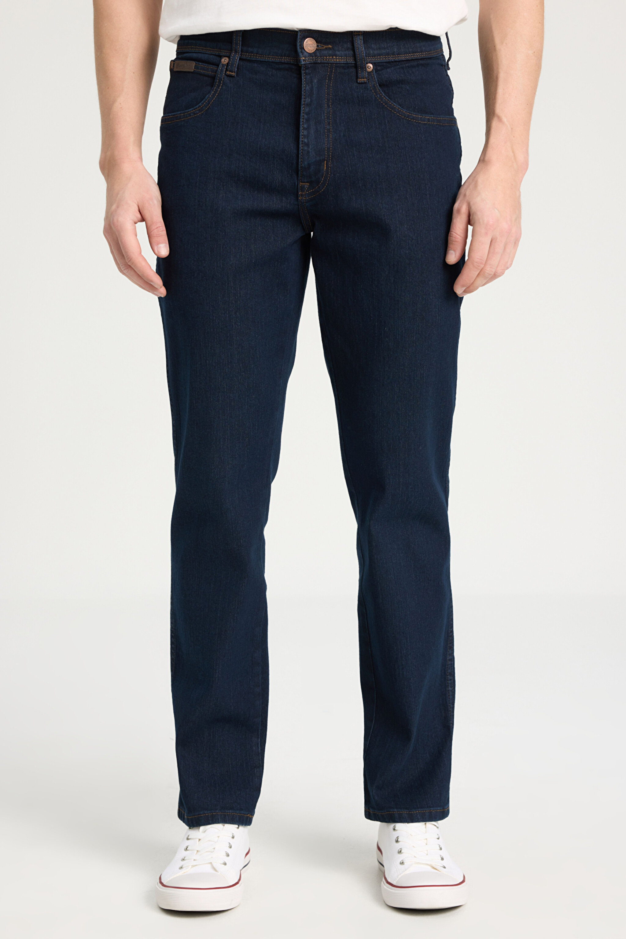 Texas Straight Fit Normal Bel Denim Esnek Jean Kot Pantolon - Dark Blue-W12175001 (görsel 3)