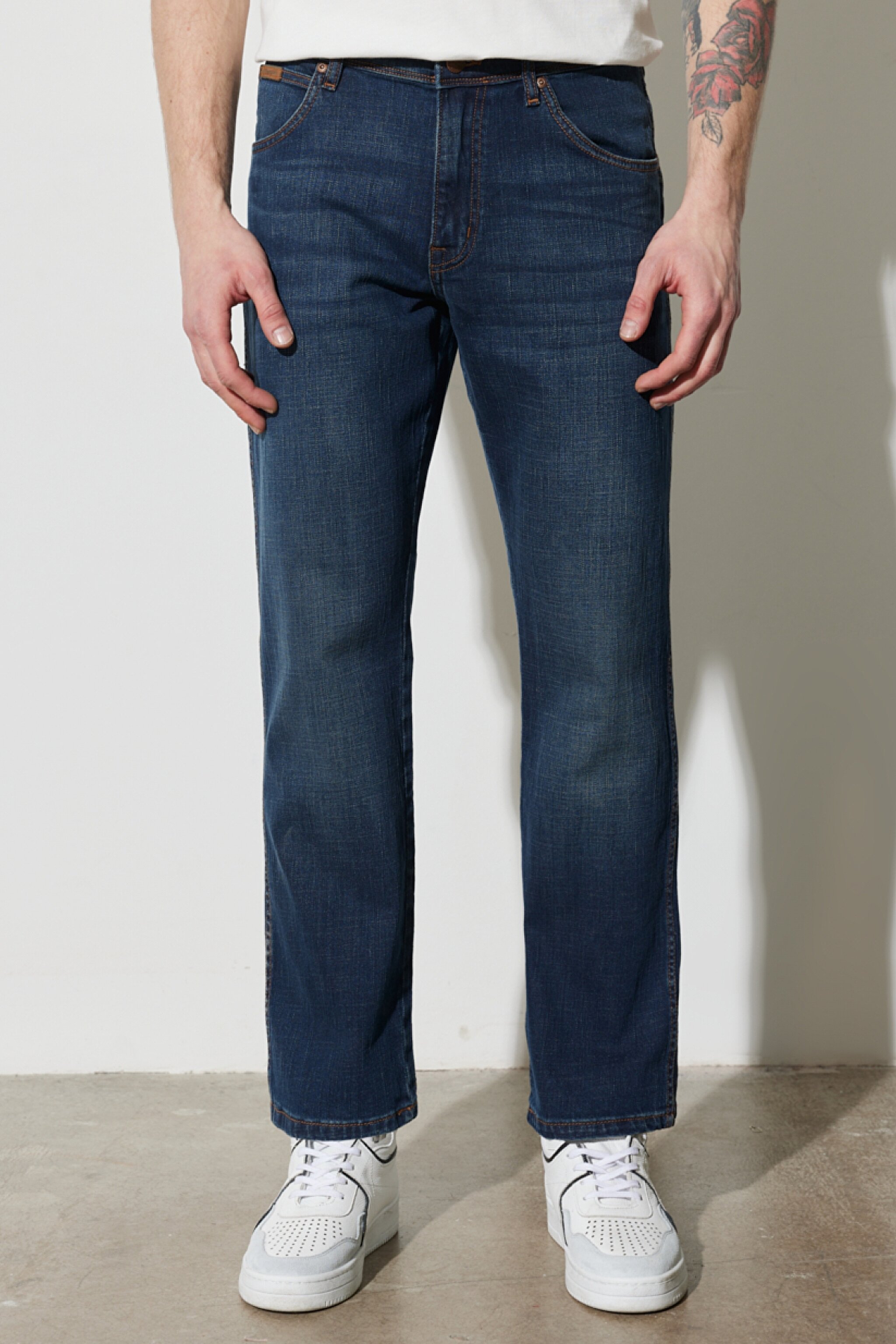 Texas Straight Fit Normal Bel Denim Esnek Jean Kot Pantolon - Dark Blue-W12183947