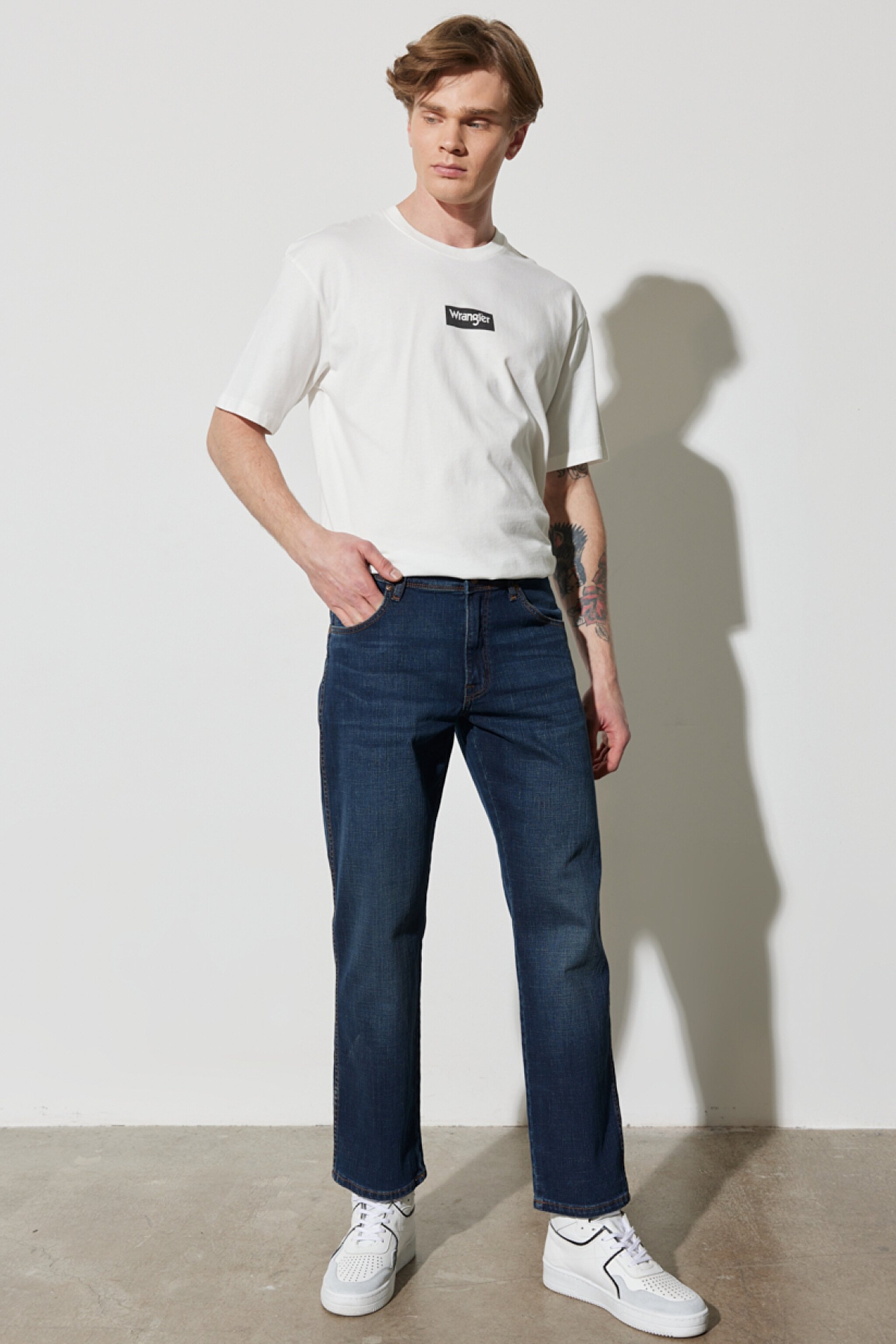 Texas Straight Fit Normal Bel Denim Esnek Jean Kot Pantolon - Dark Blue-W12183947 (görsel 2)