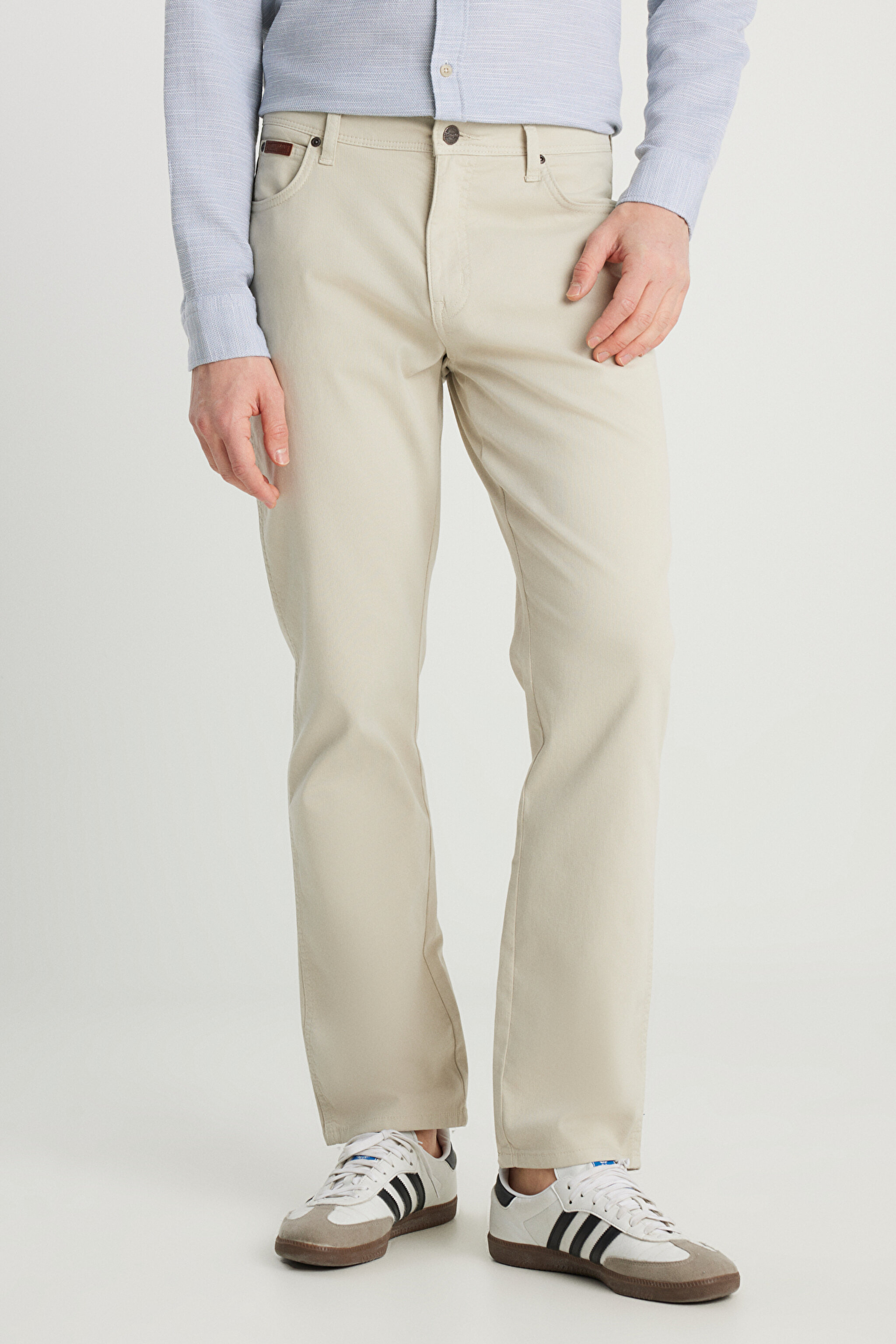 Texas Straight Fit Düz Kesim Normal Bel Ekru Pamuklu Esnek Pantolon - Pelican-W1218646369 (görsel 3)