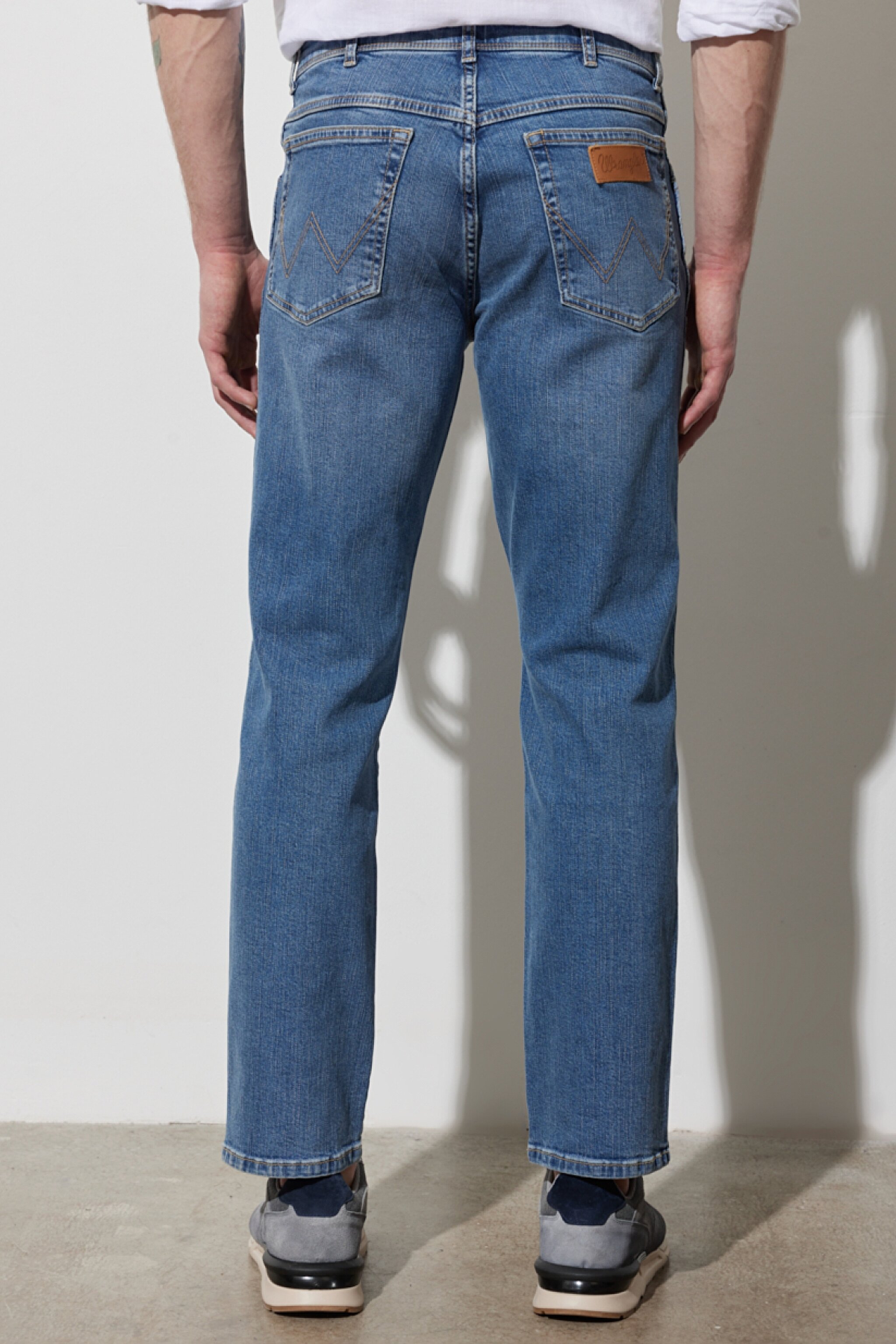 Texas Straight Fit Normal Bel Denim Esnek Jean Kot Pantolon - Mid Blue-W1219237X (görsel 6)
