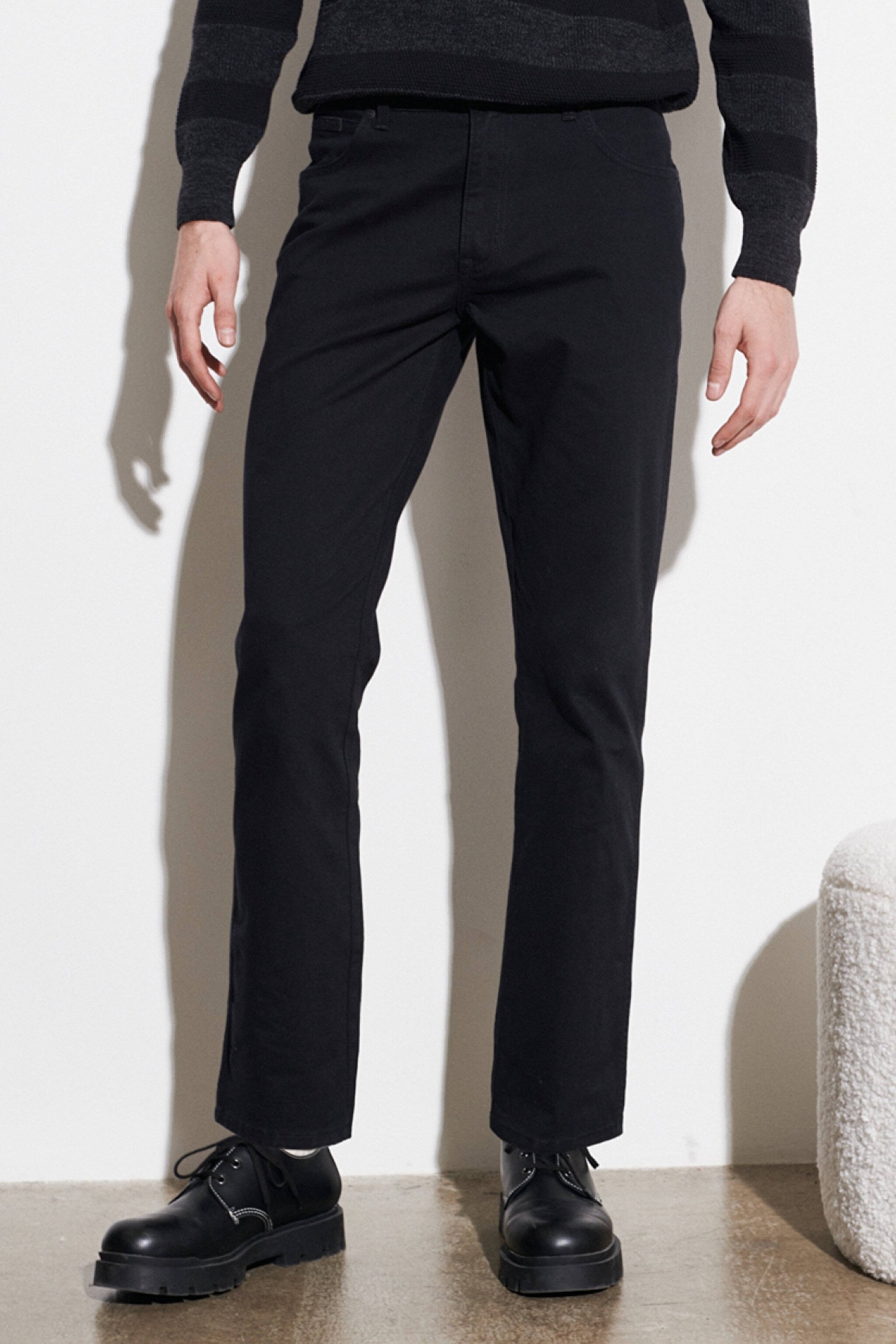 Texas Authentic Straight Fit Normal Bel Esnek Siyah Pantolon