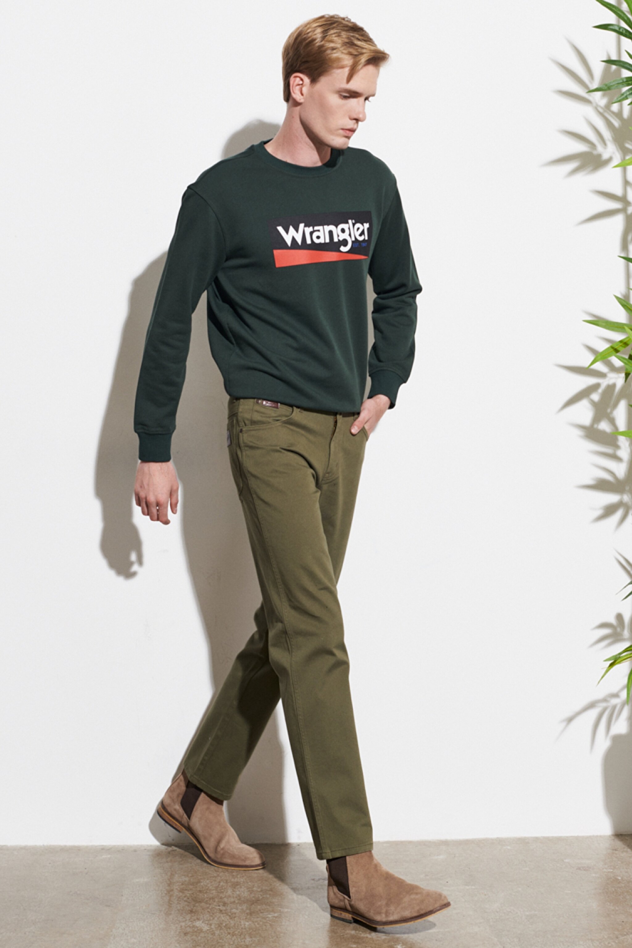 Texas Authentic Straight Fit Normal Bel Esnek Haki Pantolon - Militare Green-W12193G40 (görsel 3)