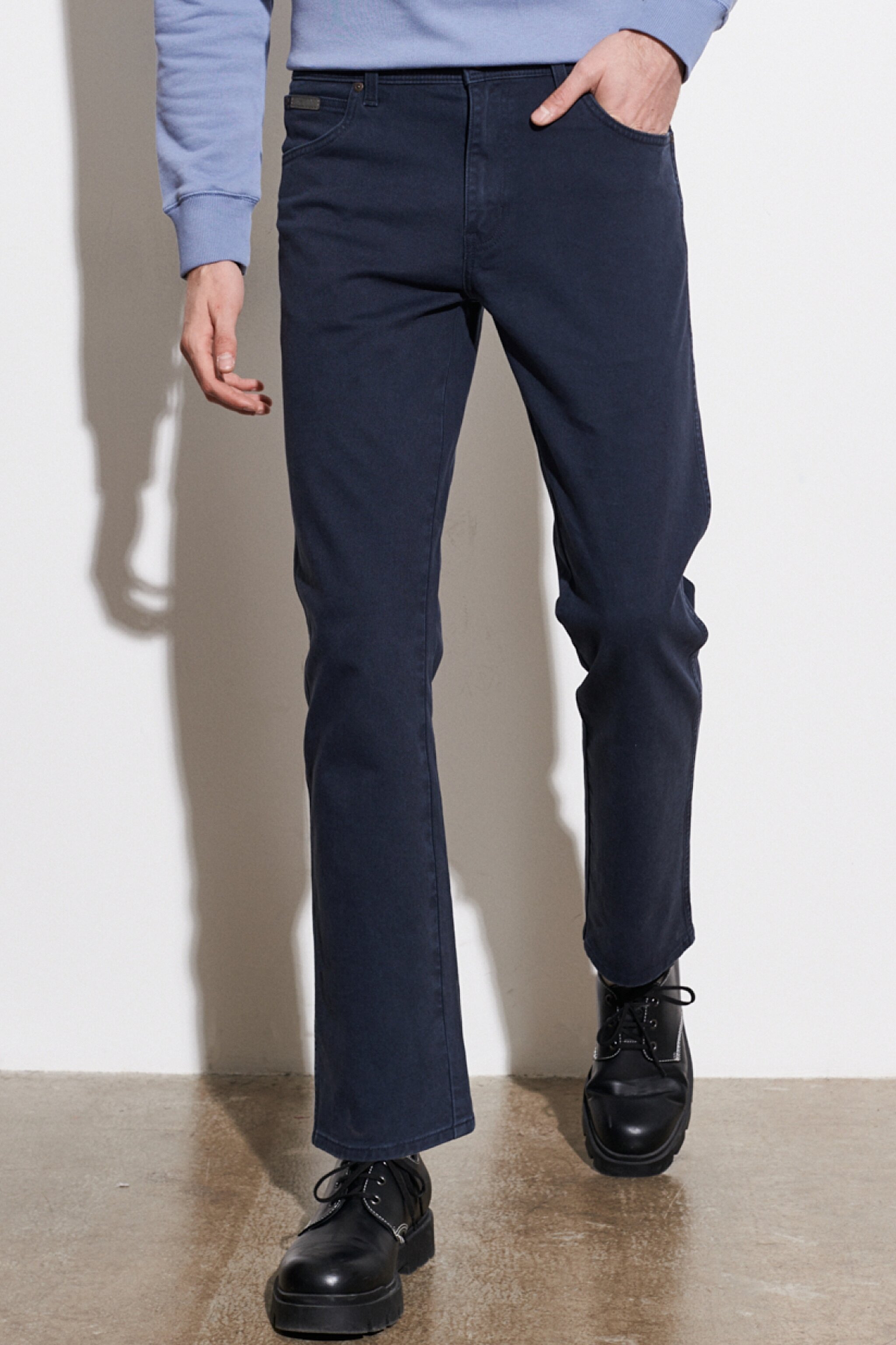 Texas Authentic Straight Fit Normal Bel Lacivert Esnek Pantolon - Dark Navy-W12193XAE