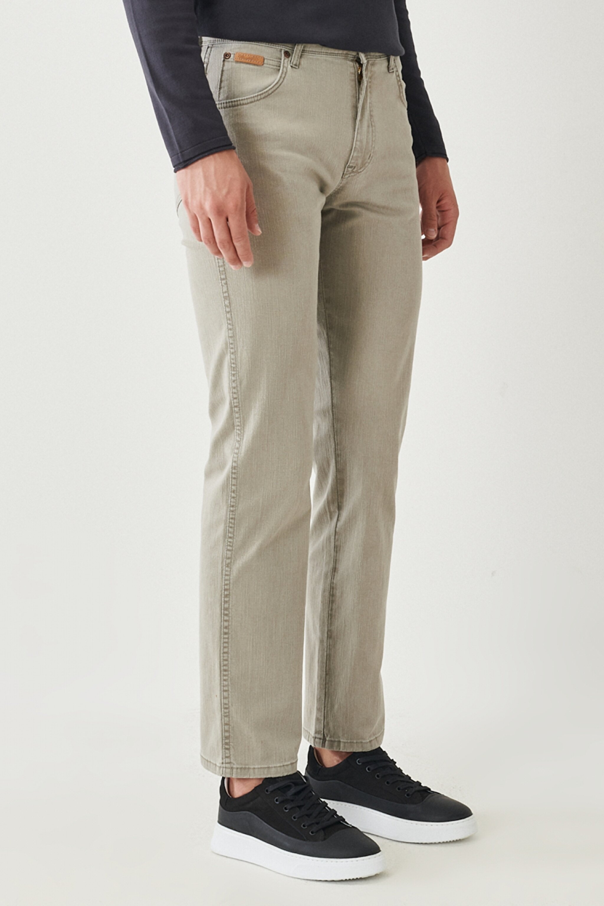 Texas Slim Fit Normal Bel Esnek Pantolon - Beige-W12197235 (görsel 2)