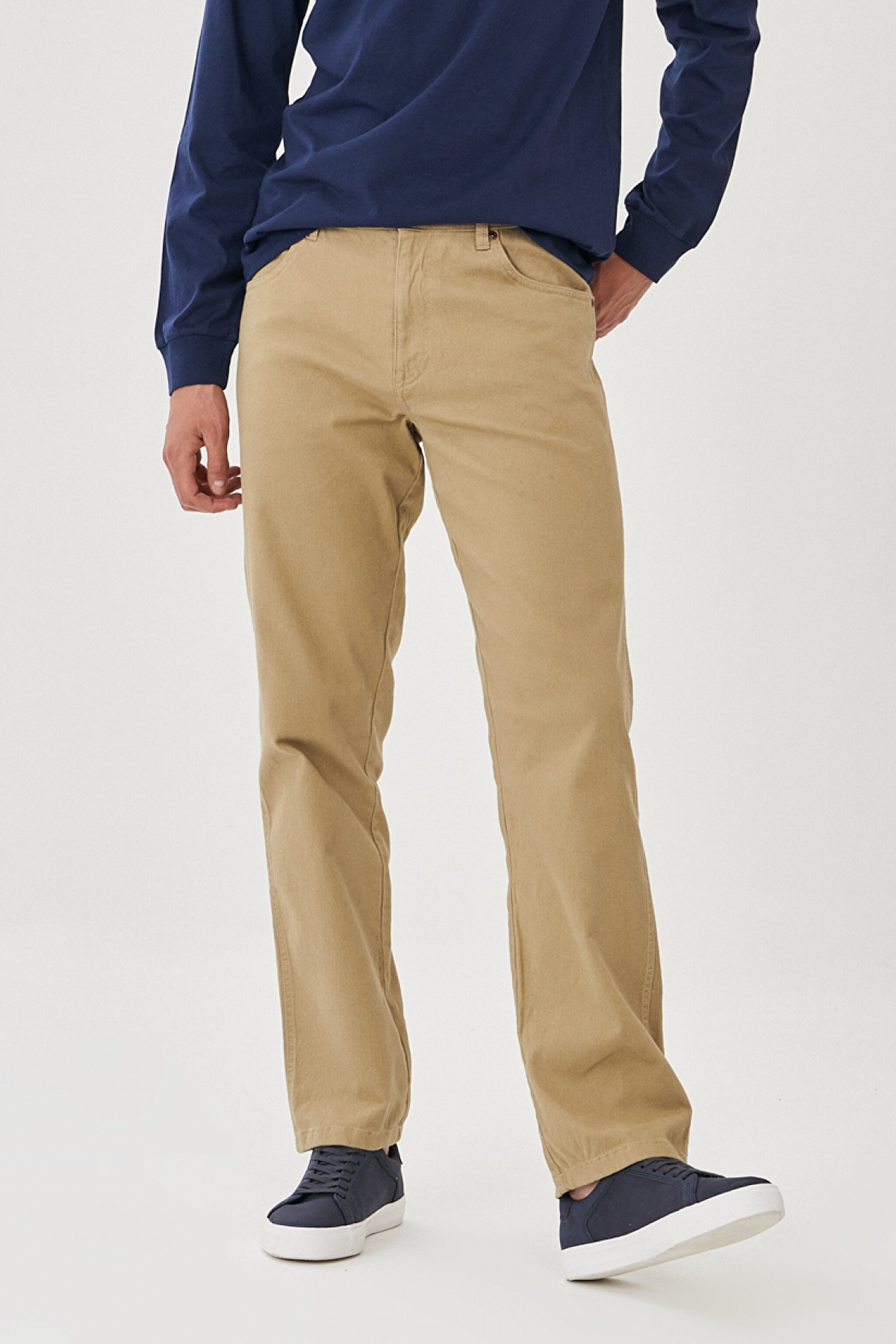 Texas Straight Fit Düz Kesim Normal Bel Bej Esnek Pantolon