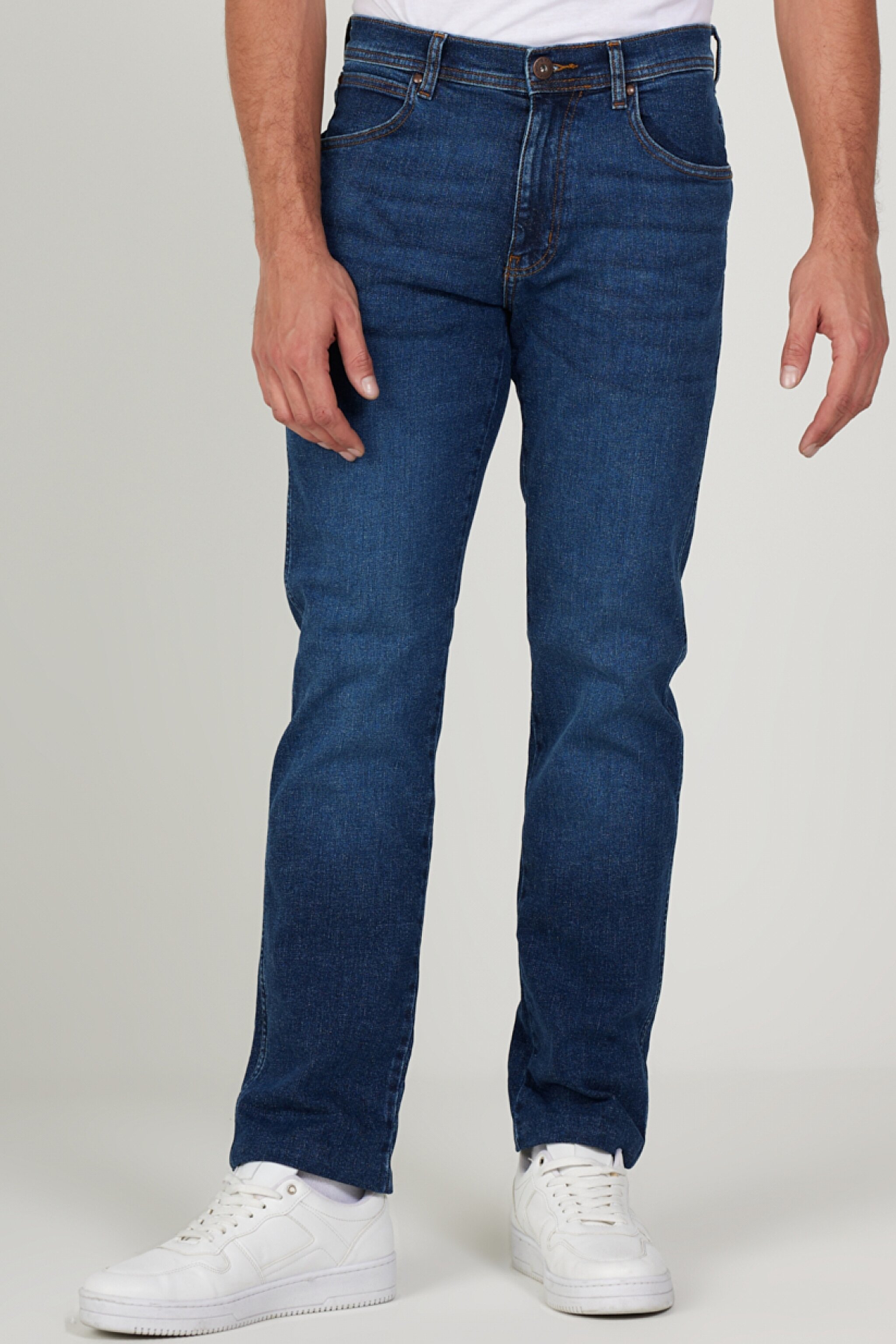 Straight Fit Düz Kesim Normal Bel Esnek Mavi Arizona Jean Denim Kot Pantolon