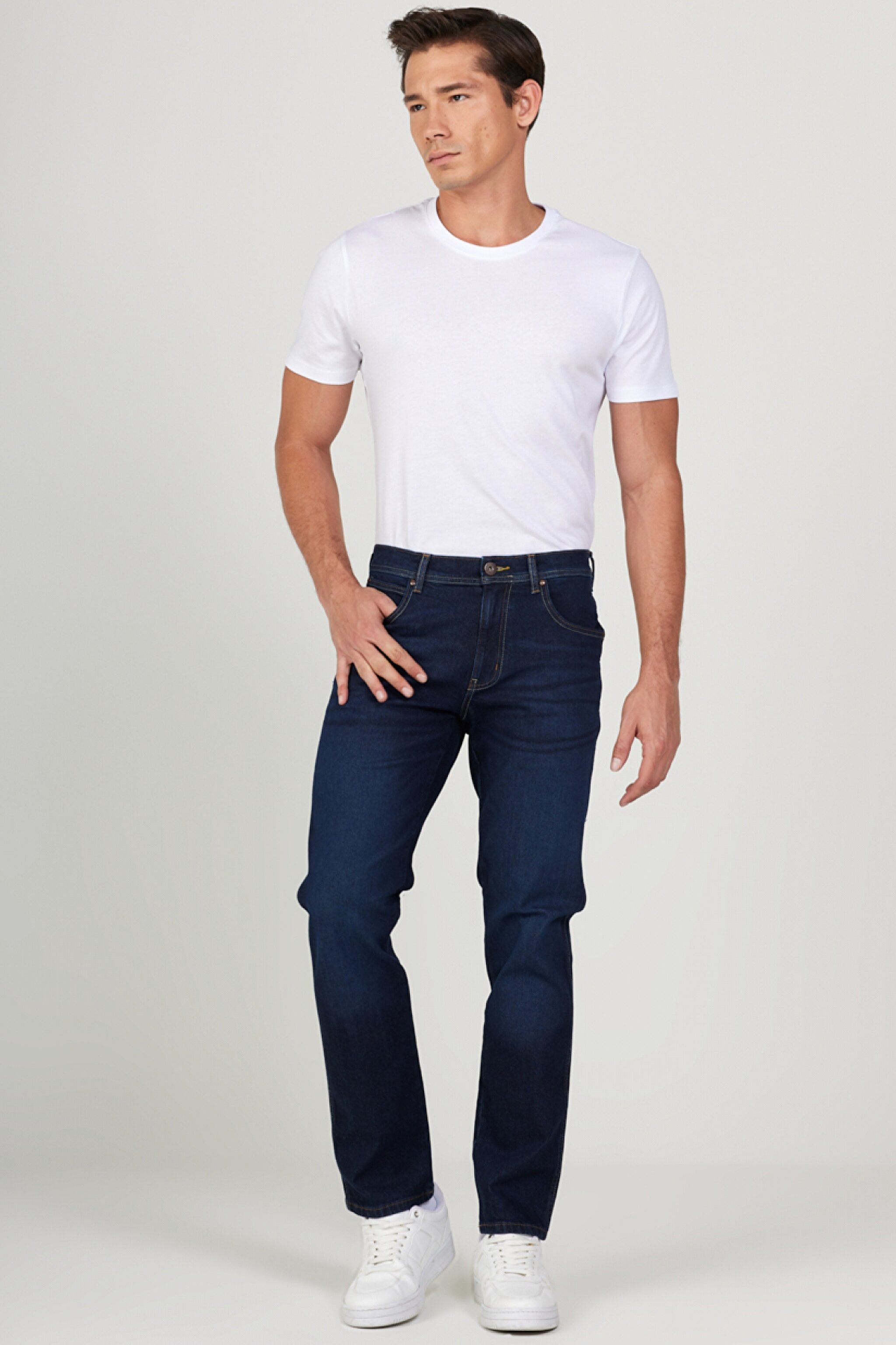 Straight Fit Düz Kesim Normal Bel Lacivert Arizona Jean Denim Kot Pantolon - Rinse-W12O01436 (görsel 2)