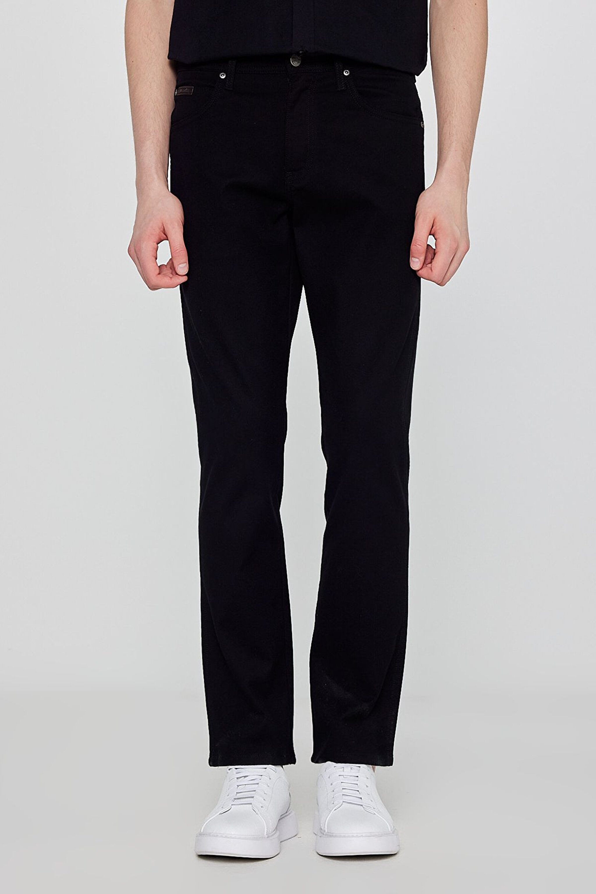 Pamuklu Arizona Straight Fit Cepli Esnek Jean Kot Denim Pantolon - Black-W12O021001 (görsel 3)