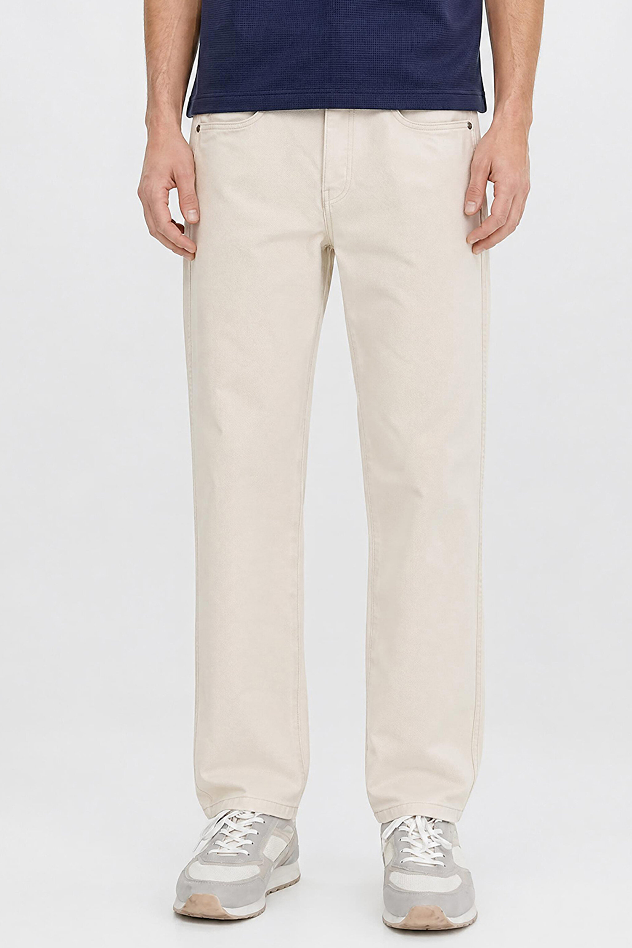 Pamuklu Arizona Straight Fit Cepli Esnek Jean Kot Denim Pantolon - Stone-W12O021013 (görsel 2)