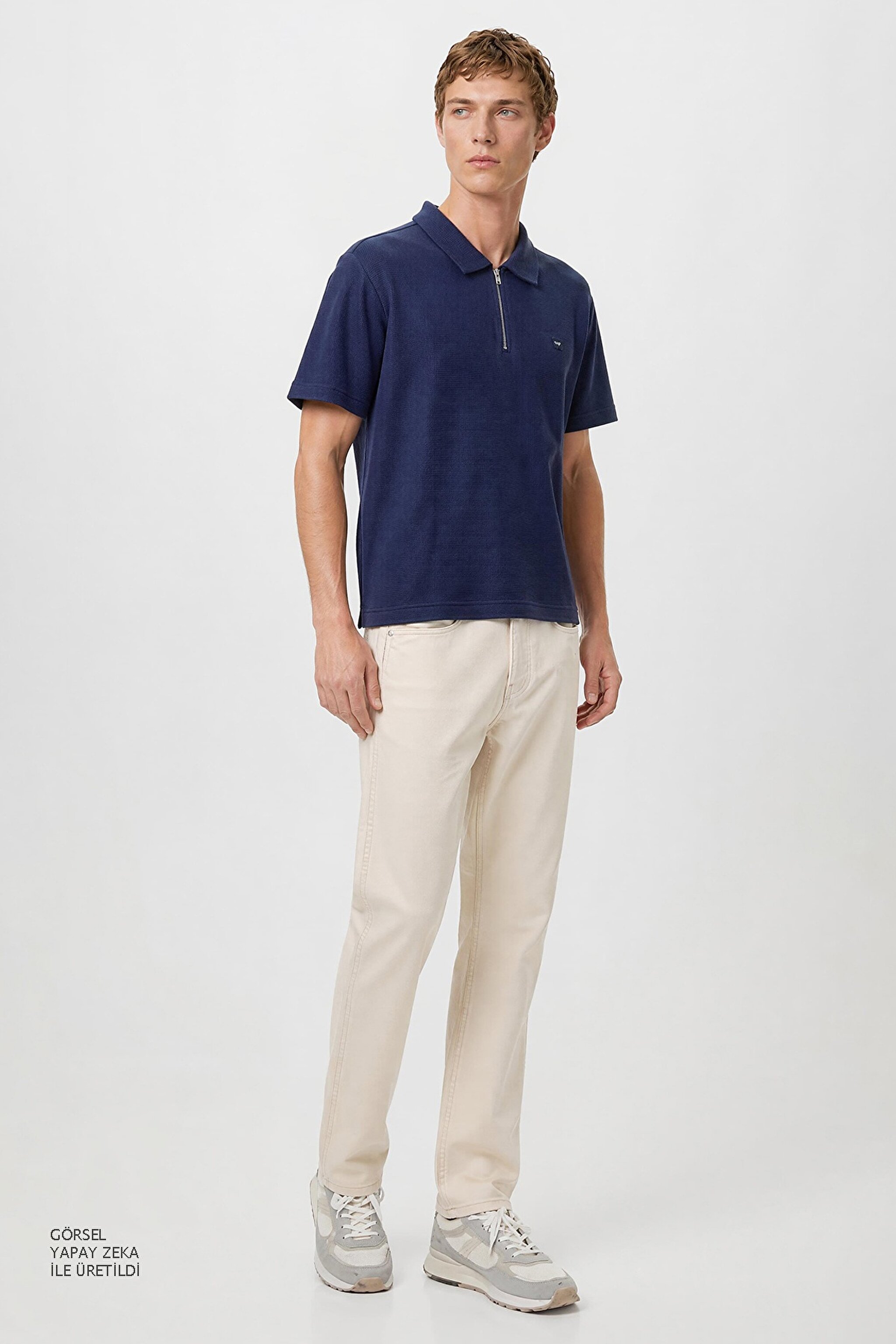 Pamuklu Arizona Straight Fit Cepli Esnek Jean Kot Denim Pantolon - Stone-W12O021013 (görsel 3)