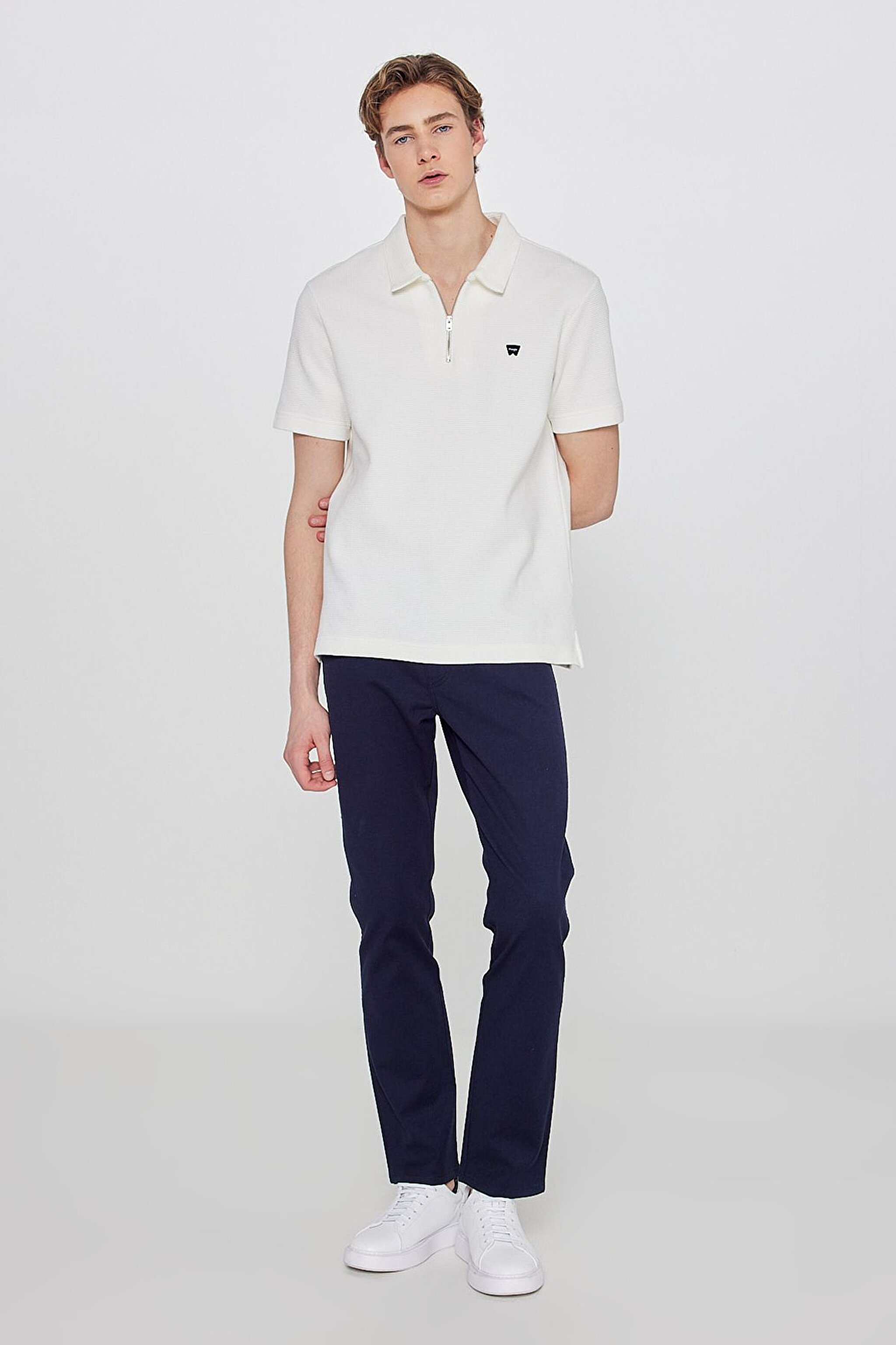 Pamuklu Arizona Straight Fit Cepli Esnek Jean Kot Denim Pantolon - Navy-W12O021410 (görsel 2)