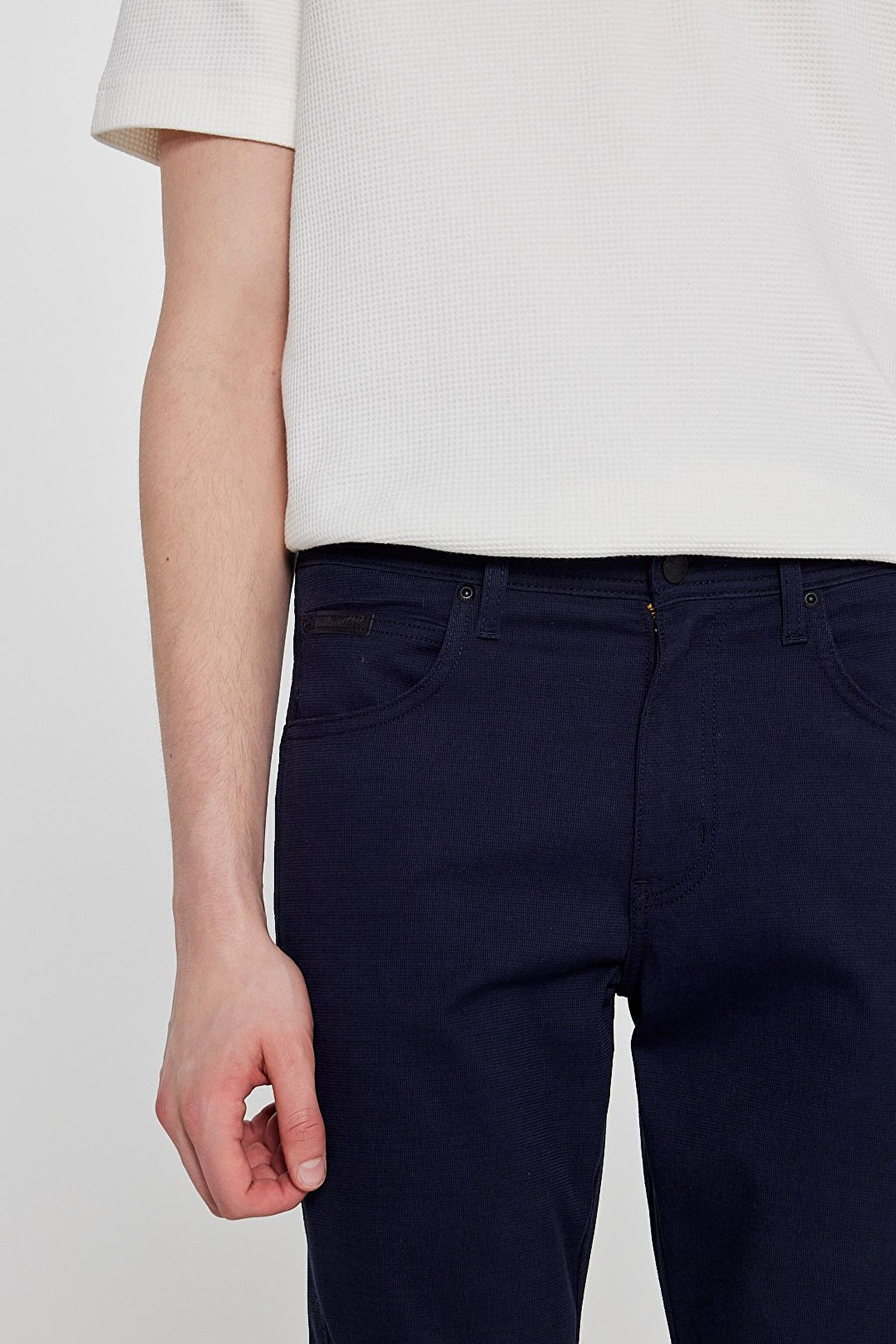 Pamuklu Arizona Straight Fit Cepli Esnek Jean Kot Denim Pantolon - Navy-W12O021410 (görsel 5)