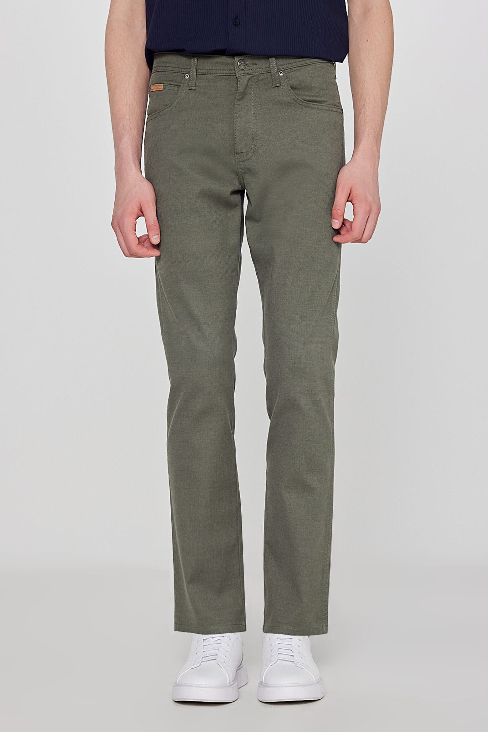 Pamuklu Arizona Straight Fit Cepli Esnek Jean Kot Denim Pantolon - Khaki-W12O021801 (görsel 3)