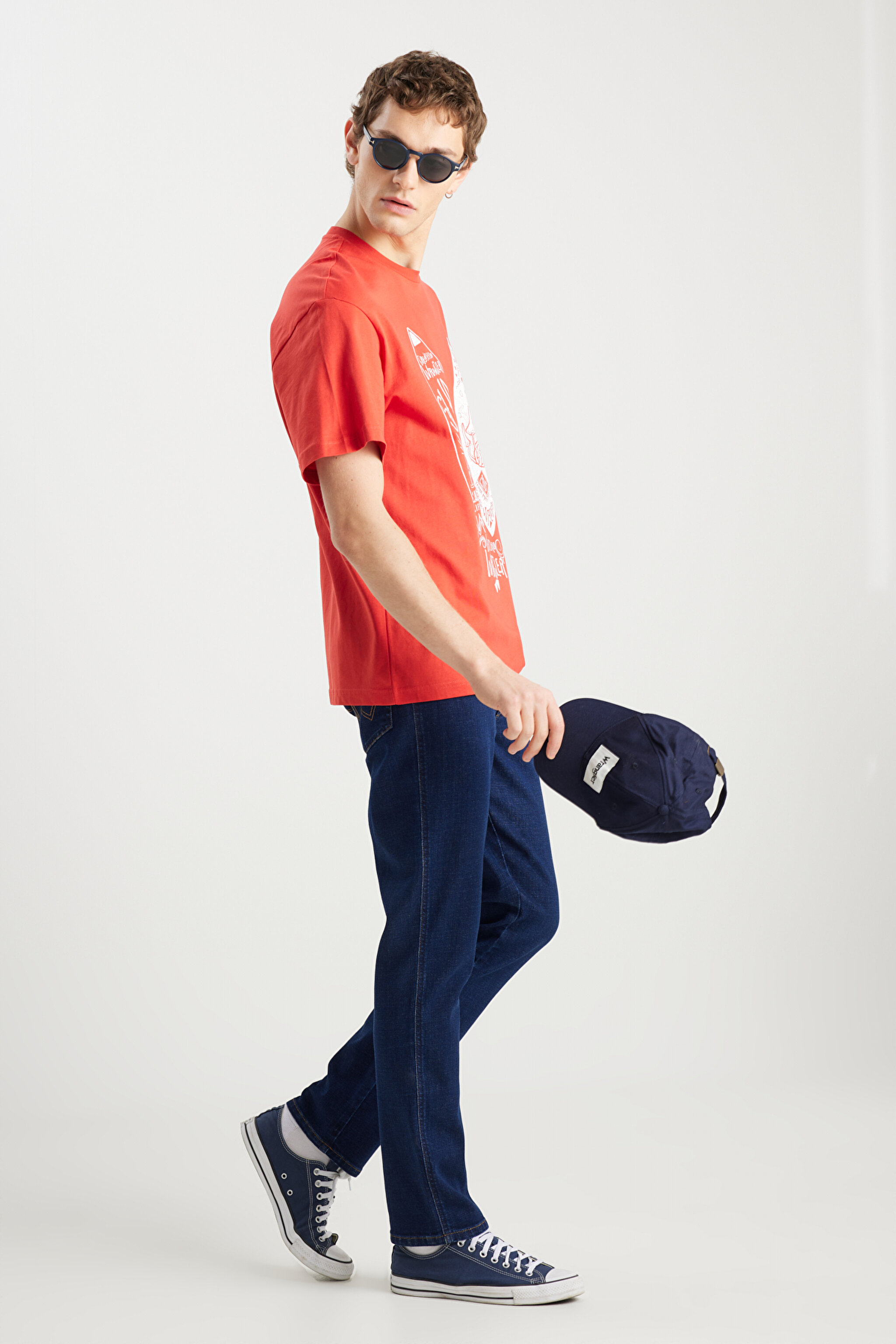 Texas Slim Fit Dar Kesim Normal Bel Dar Paça Koyu Mavi Pamuklu Esnek Jean Denim Pantolon - Dark Indigo-W12S00029317 (görsel 2)