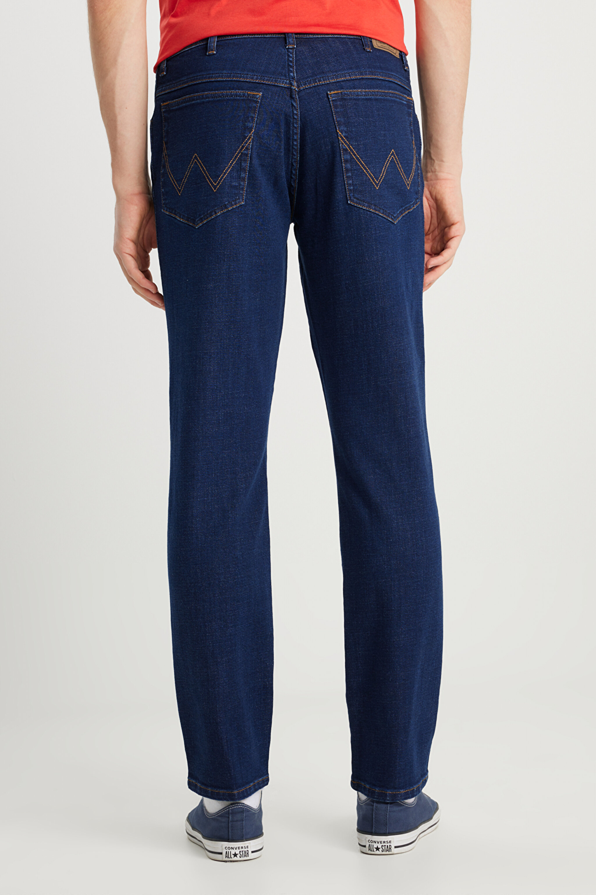 Texas Slim Fit Dar Kesim Normal Bel Dar Paça Koyu Mavi Pamuklu Esnek Jean Denim Pantolon - Dark Indigo-W12S00029317 (görsel 5)