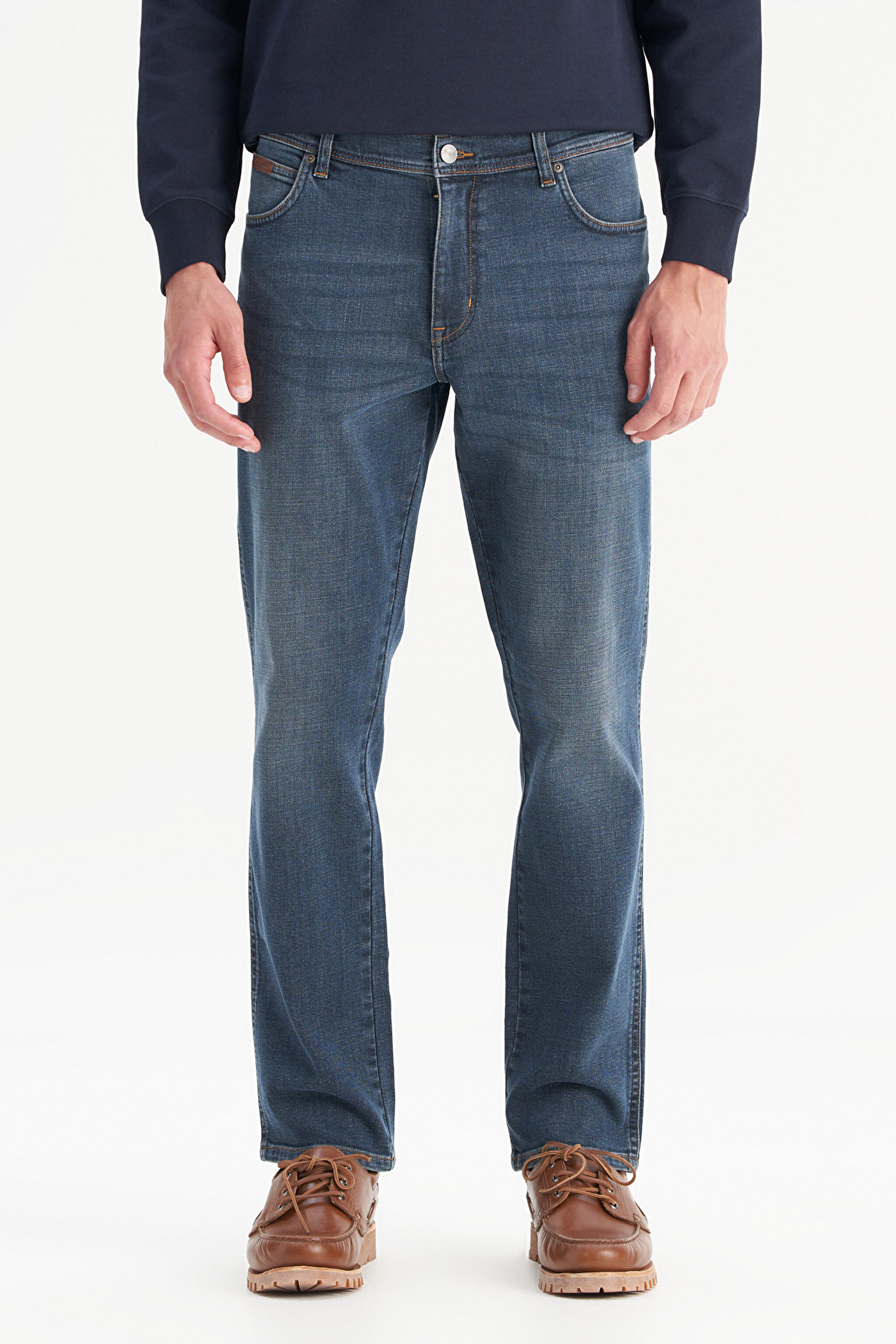 Texas Slim Fit Dar Kesim Normal Bel Koyu Mavi Pamuklu Esnek Denim Jean Pantolon - Dark Indigo-W12S00031317 (görsel 2)