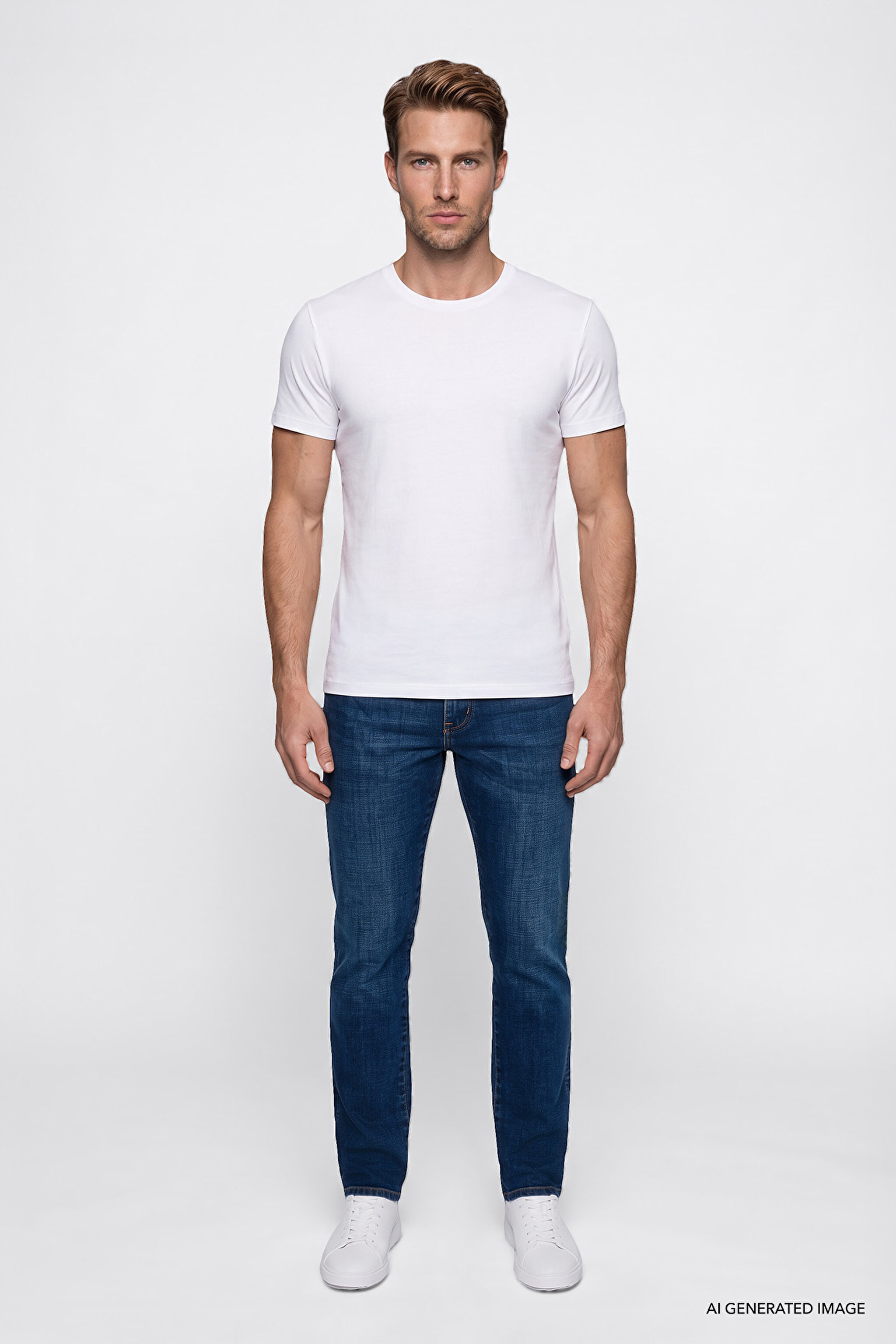 Texas Slim Fit Dar Kesim Normal Bel Koyu Mavi Pamuklu Esnek Denim Jean Pantolon - Dark Indigo-W12S00031317