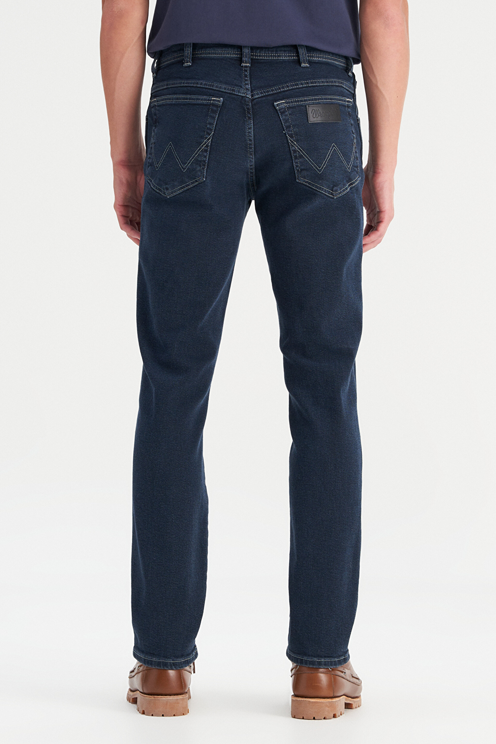 Texas Slim Fit Normal Bel Denim Esnek Jean Kot Pantolon - Deep Blue-W12S001397 (görsel 5)