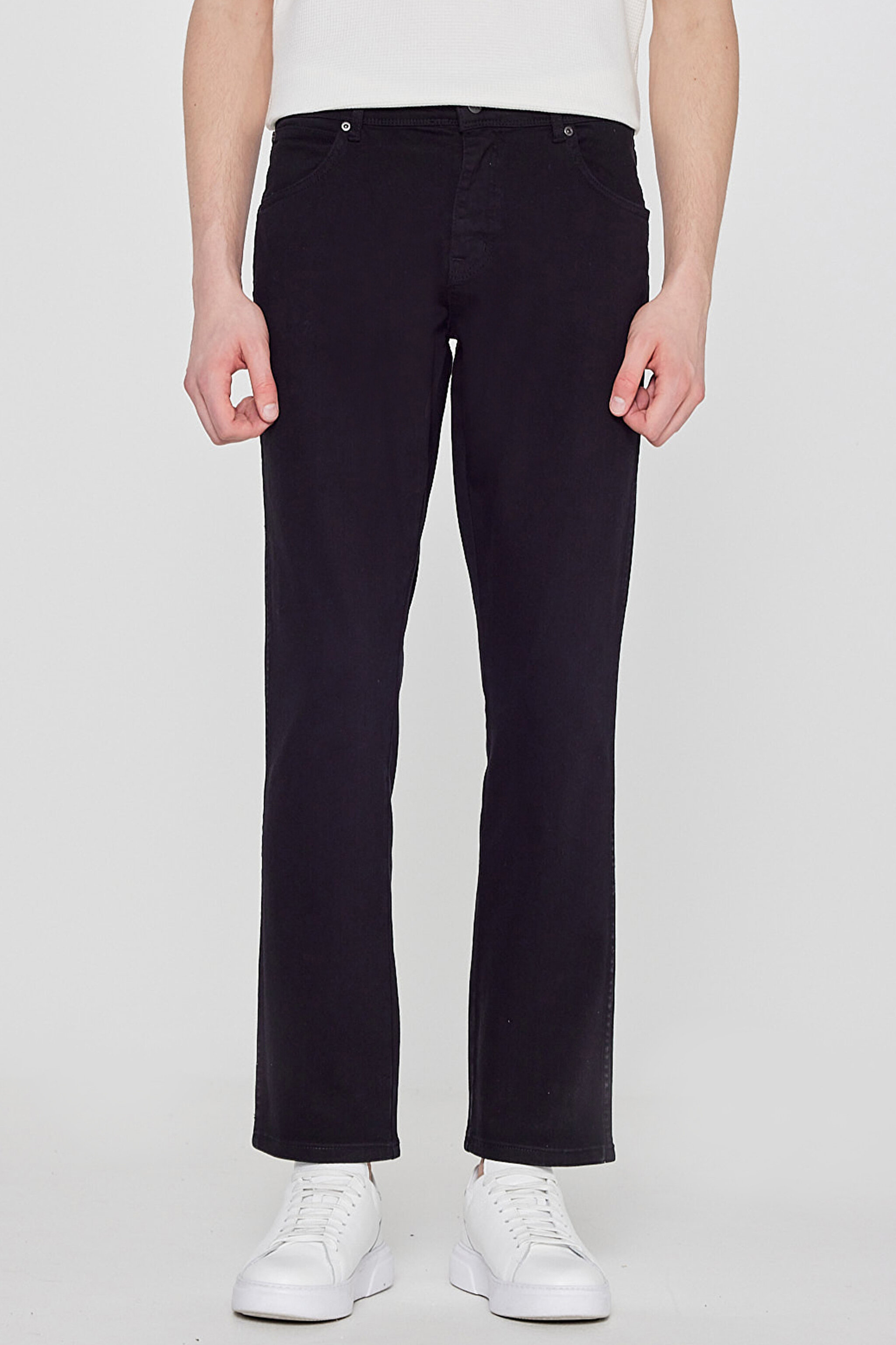 Texas Slim Fit Dar Kesim Normal Bel Siyah Esnek Pantolon - Black-W12S004001 (görsel 3)