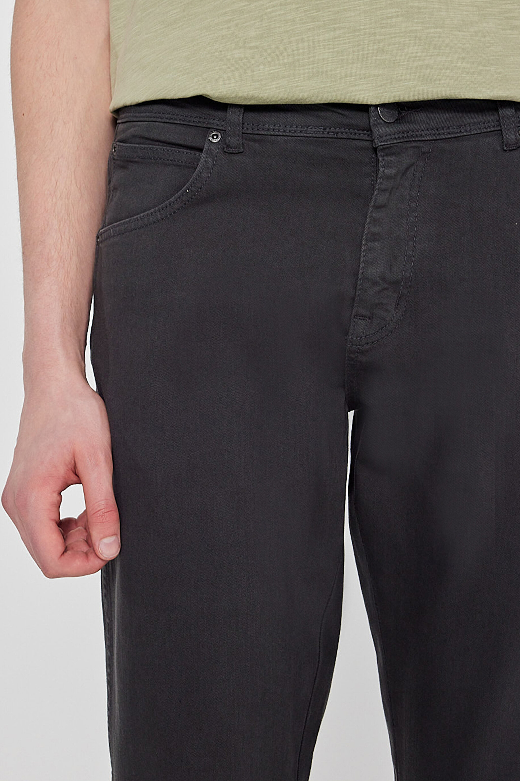 Texas Slim Fit Dar Kesim Normal Bel Antrasit Esnek Pantolon - Anthracite-W12S004003 (görsel 5)
