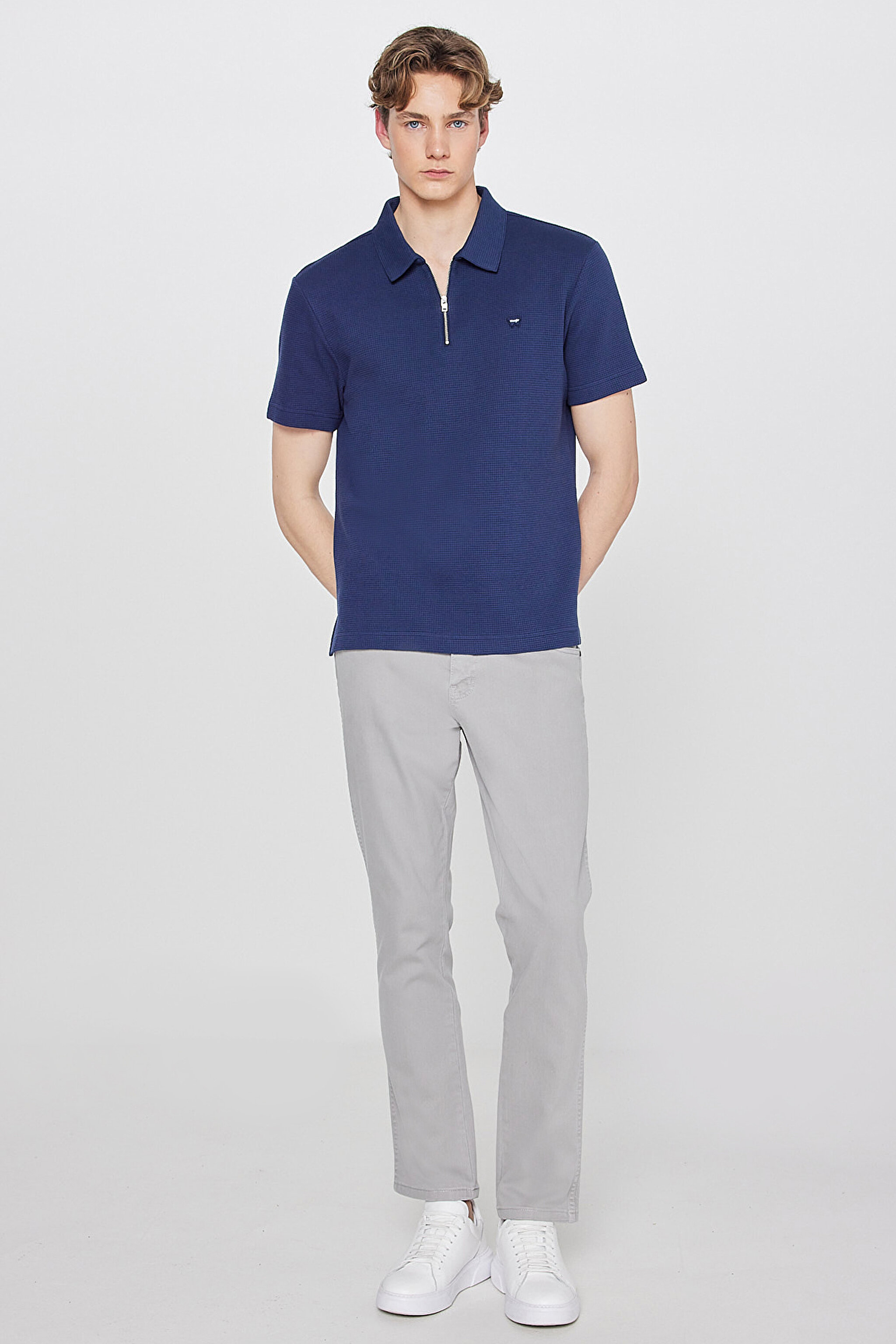 Texas Slim Fit Dar Kesim Normal Bel Açık Gri Esnek Pantolon - Gray-W12S004035 (görsel 2)