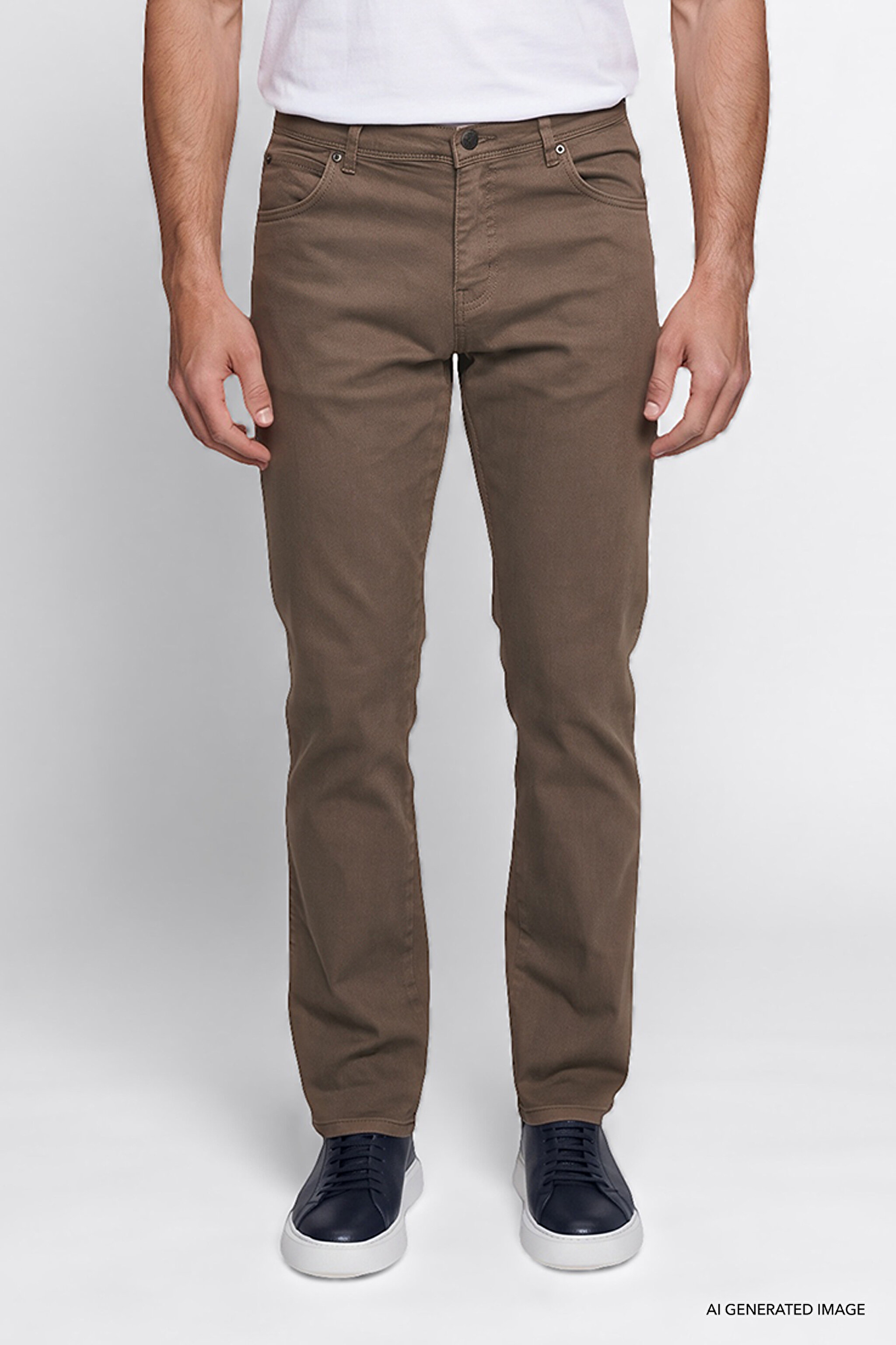 Texas Authentic Slim Fit Dar Kesim Normal Bel Bej Esnek Pantolon