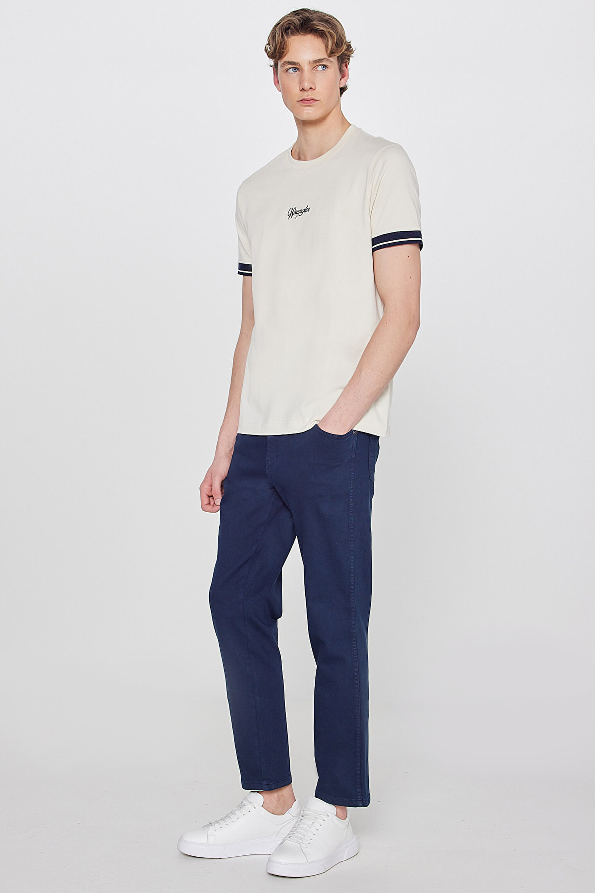 Texas Slim Fit Dar Kesim Normal Bel Lacivert Esnek Pantolon - Navy-W12S004410 (görsel 2)