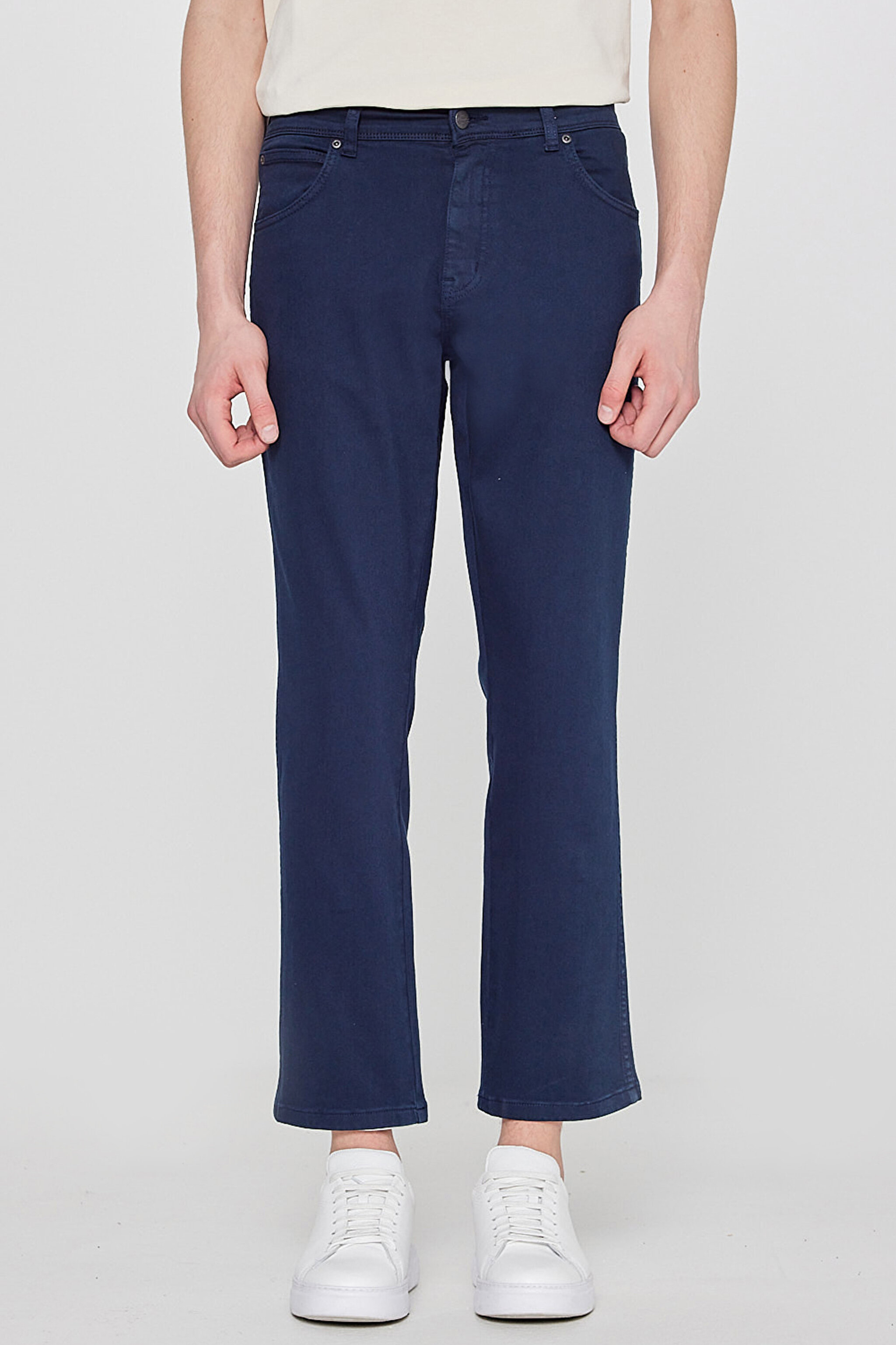 Texas Slim Fit Dar Kesim Normal Bel Lacivert Esnek Pantolon - Navy-W12S004410 (görsel 3)
