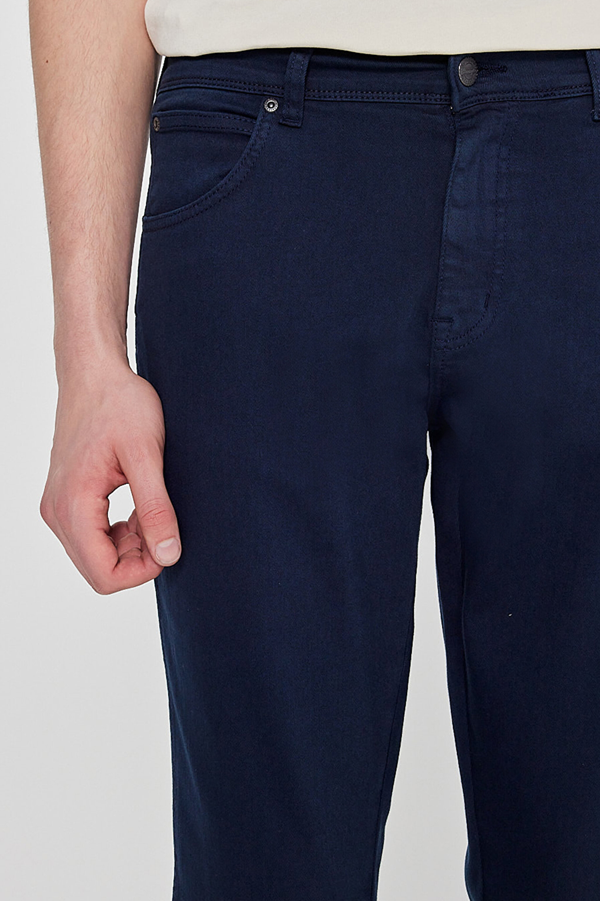 Texas Slim Fit Dar Kesim Normal Bel Lacivert Esnek Pantolon