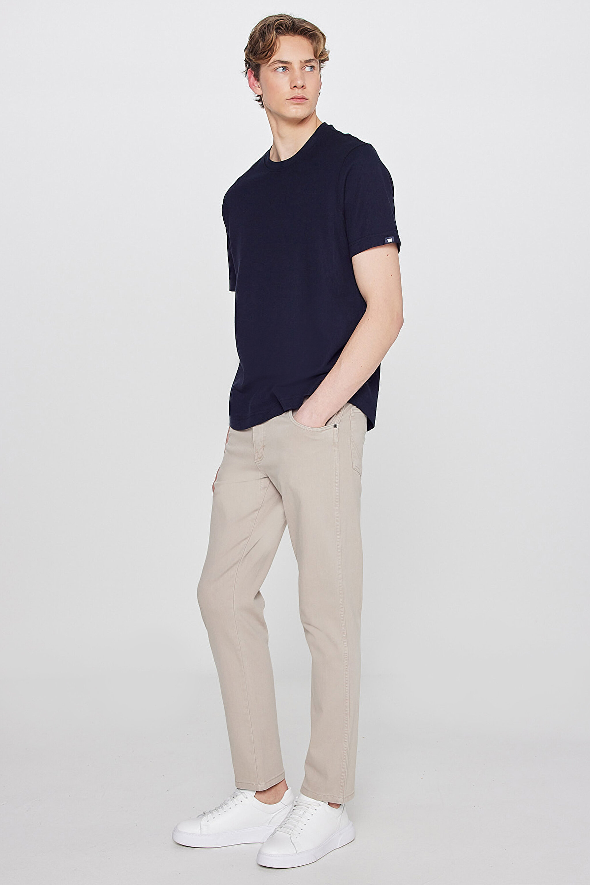 Texas Authentic Slim Fit Dar Kesim Normal Bel Bej Esnek Pantolon - Beige-W12S004614