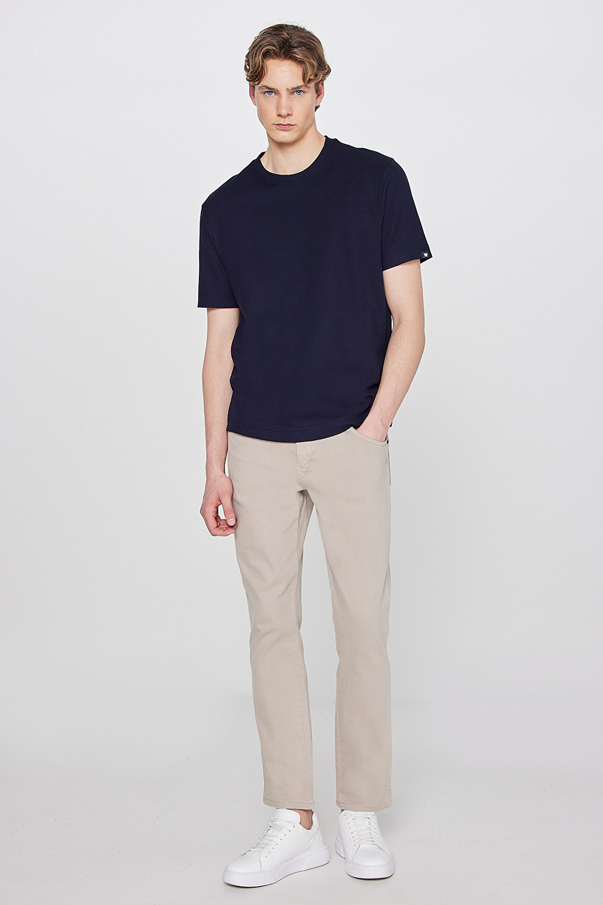 Texas Authentic Slim Fit Dar Kesim Normal Bel Bej Esnek Pantolon - Beige-W12S004614 (görsel 2)