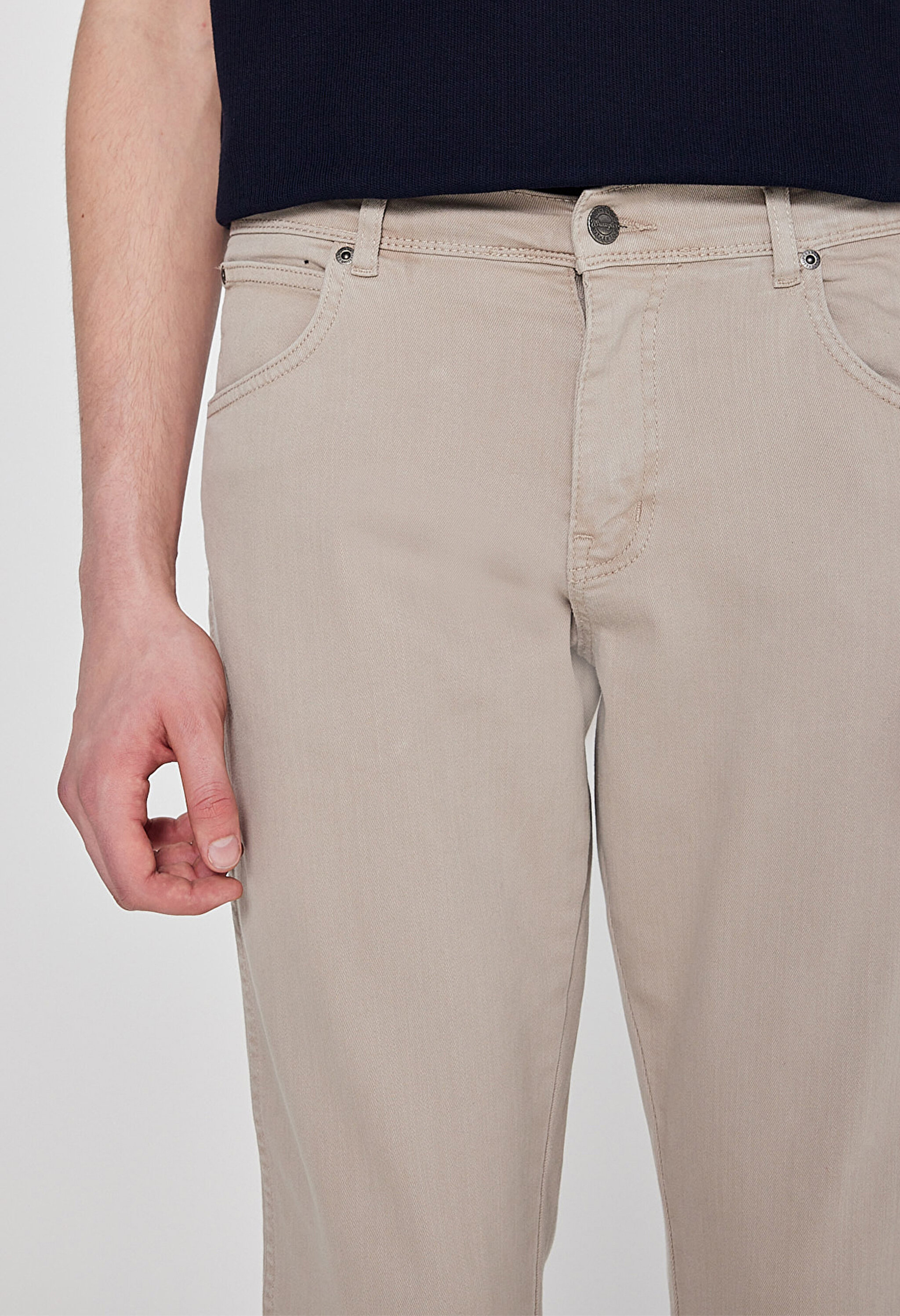 Texas Authentic Slim Fit Dar Kesim Normal Bel Bej Esnek Pantolon - Beige-W12S004614 (görsel 5)