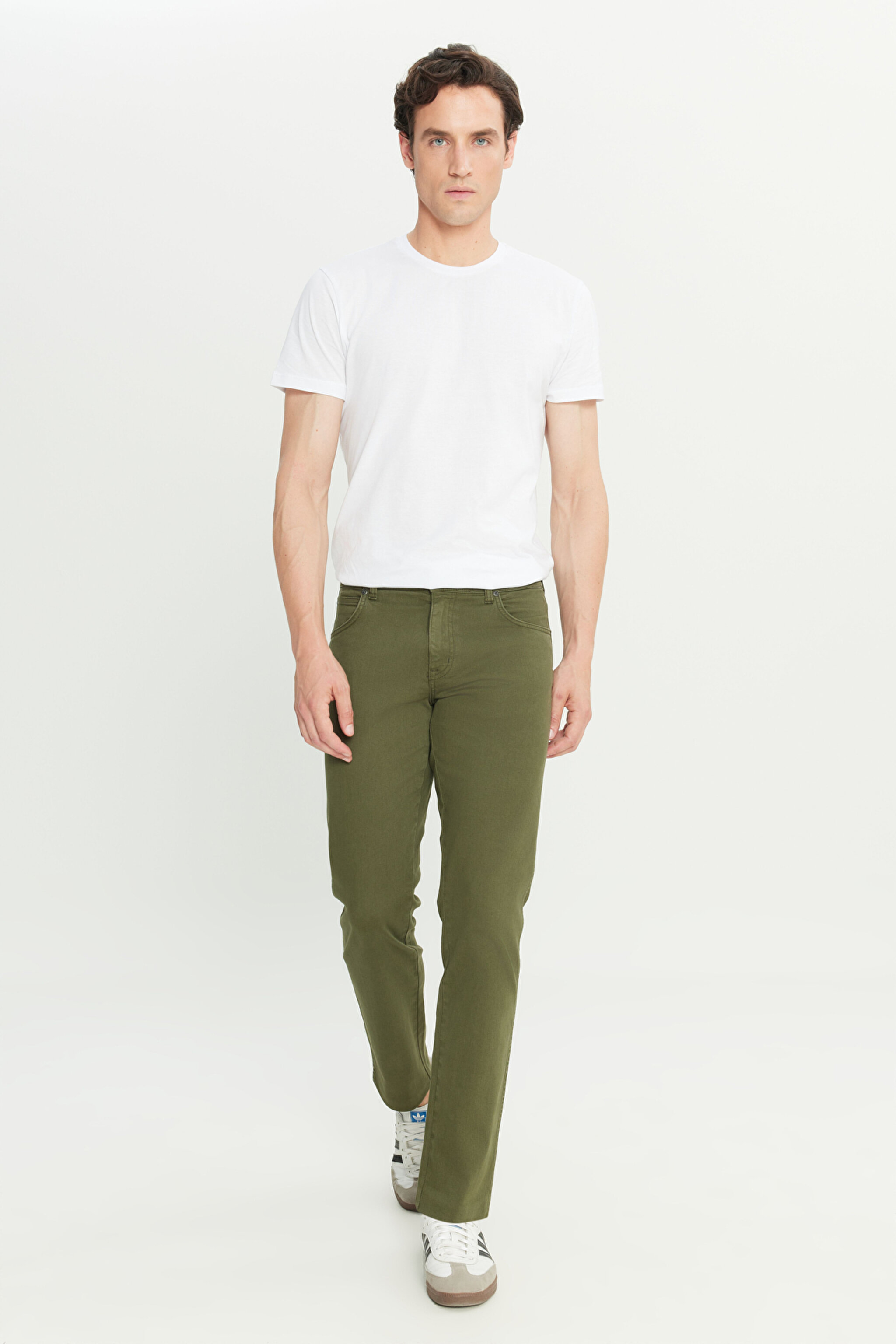 Texas Slim Fit Dar Kesim Normal Bel Haki Esnek Pantolon